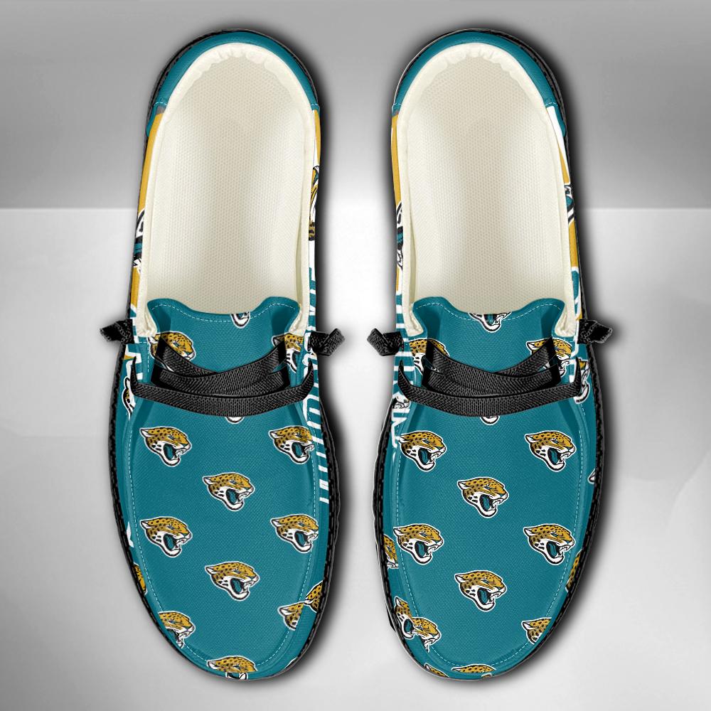 Jacksonville Jaguars Logo Pattern Hey  Dude Shoes Printed For Men And Women - Image 4