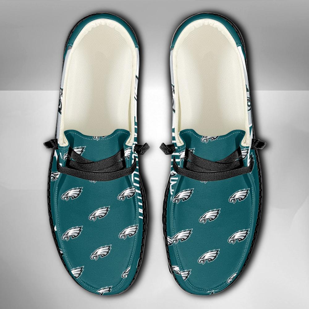 Philadelphia Eagles Logo Pattern Hey Dude Shoes Printed For Men And Women - Image 4