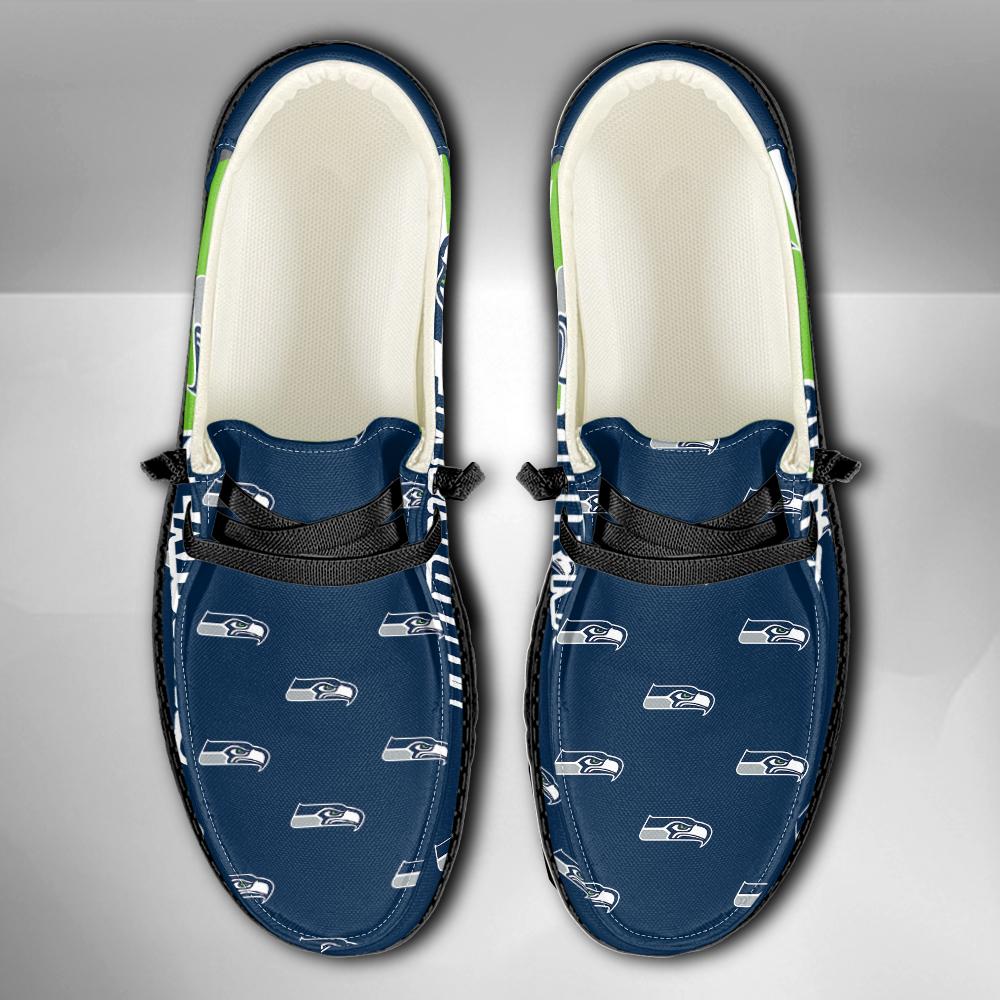 Seattle seahawks Logo Pattern Hey  Dude Shoes Printed For Men And Women - Image 4