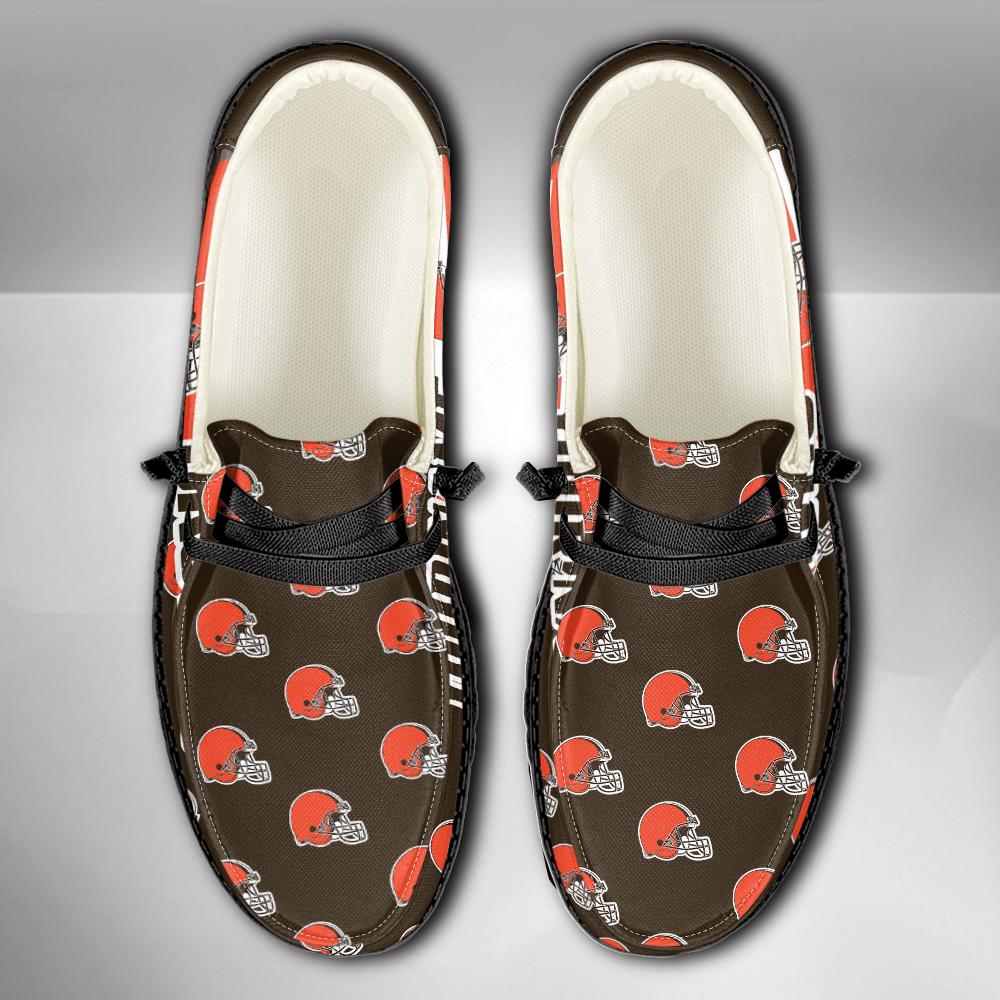 Cleveland Browns Logo Pattern Hey  Dude Shoes Printed For Men And Women - Image 4