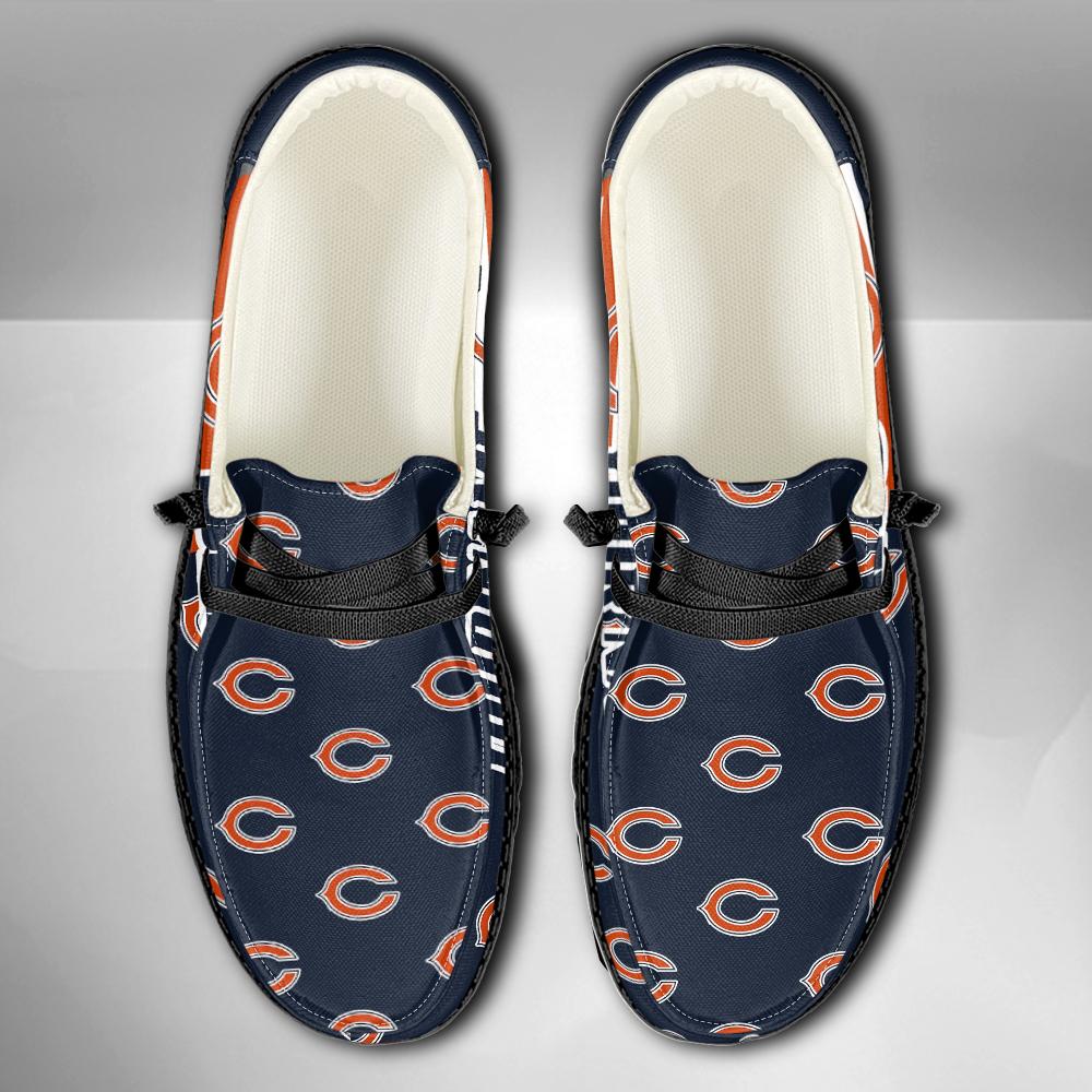 Chicago Bears Logo Pattern Hey  Dude Shoes Printed For Men And Women - Image 4