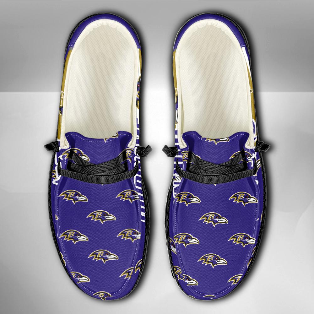 Baltimore Ravens Logo Pattern Hey  Dude Shoes Printed For Men And Women - Image 4