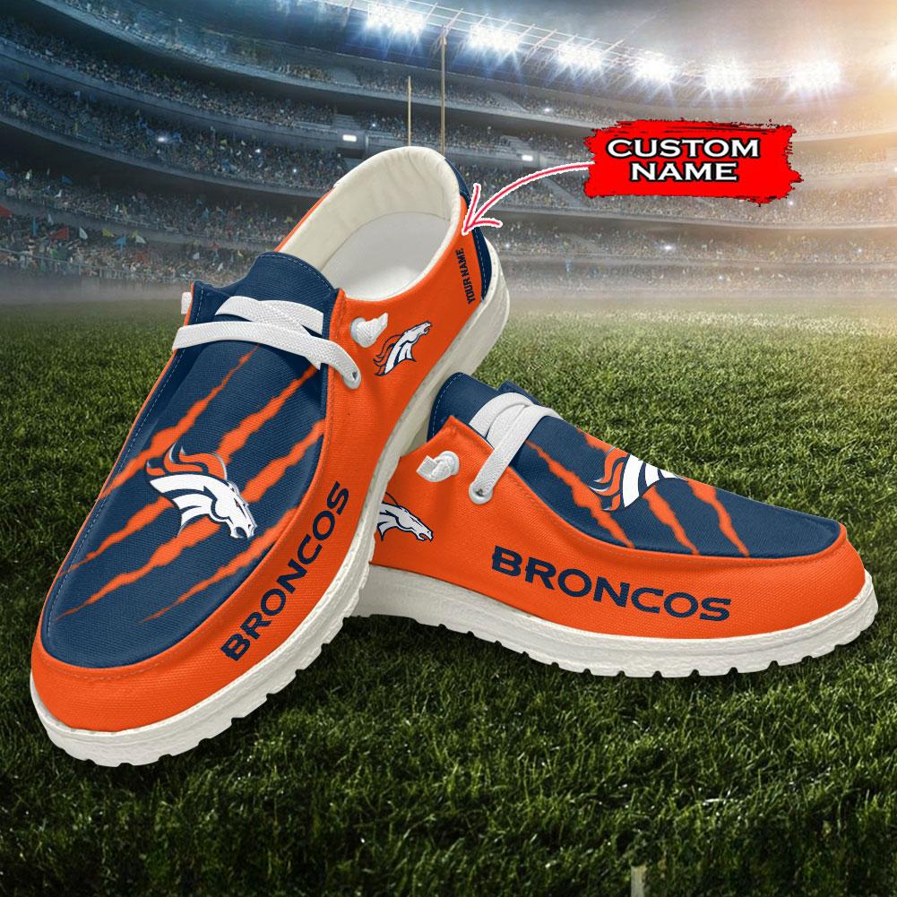 Denver Broncos Scratch Hey  Dude Shoes Printed For Men And Women Moccasin Slipper - Image 2