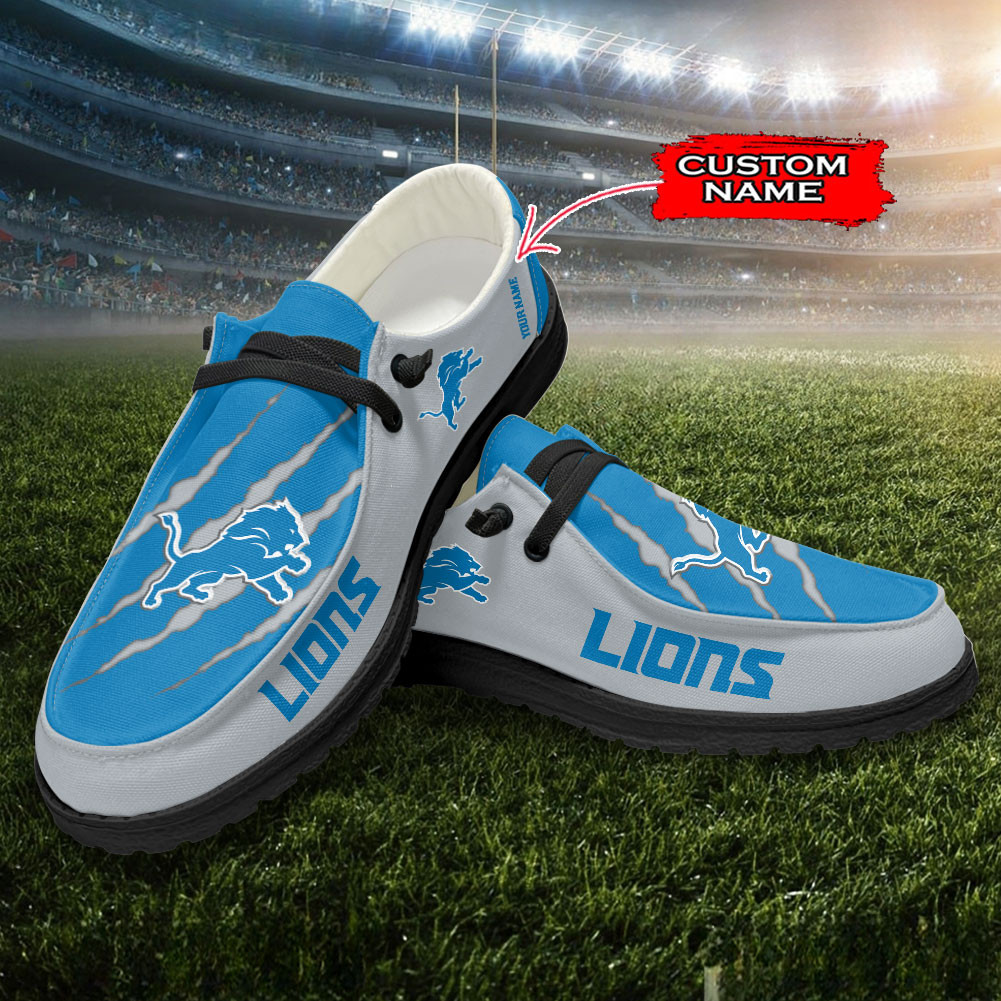 Detroit Lions Scratch Hey Dude Shoes Printed For Men And Women Moccasin Slipper - Image 3