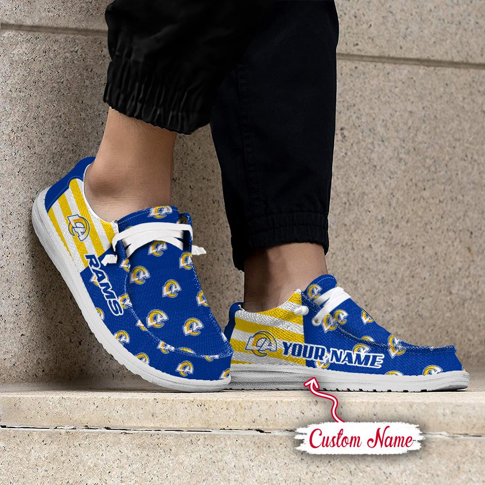 Los Angeles Rams Logo Pattern Hey  Dude Shoes Printed For Men And Women - Image 2