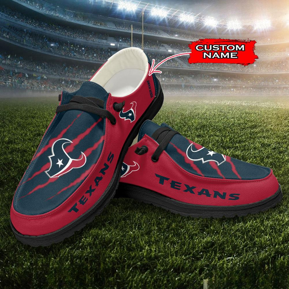 Houston Texans Scratch Hey  Dude Shoes Printed For Men And Women Moccasin Slipper - Image 3