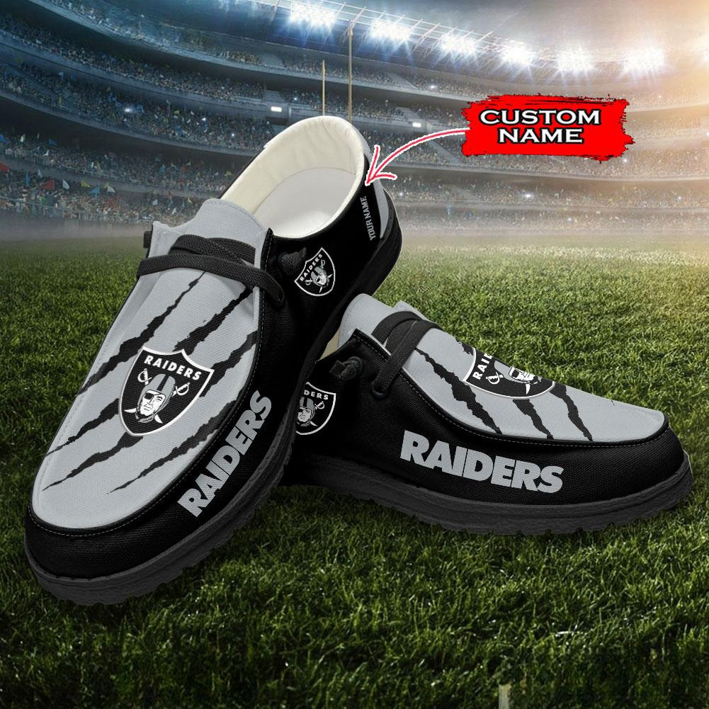 Las Vegas Raiders Scratch Hey  Dude Shoes Printed For Men And Women Moccasin Slipper - Image 3