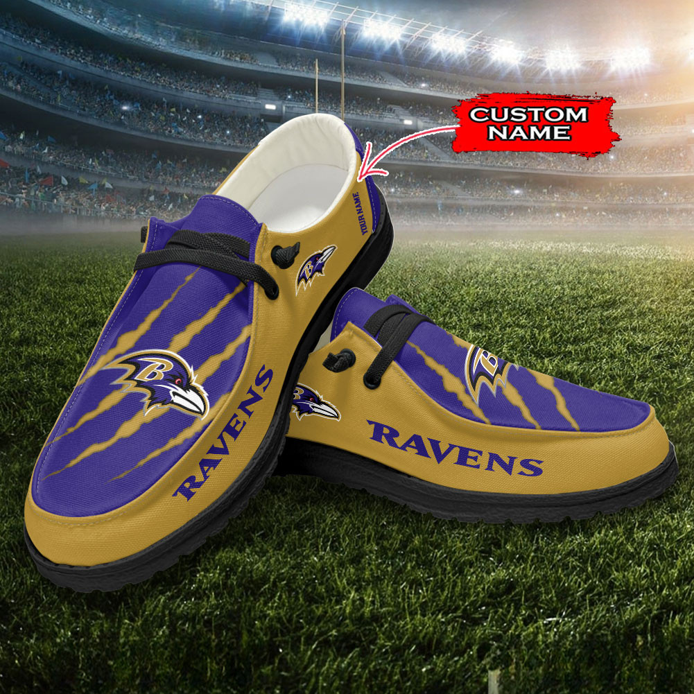 Baltimore Ravens Scratch Hey Dude Shoes Printed For Men And Women Moccasin Slipper - Image 3