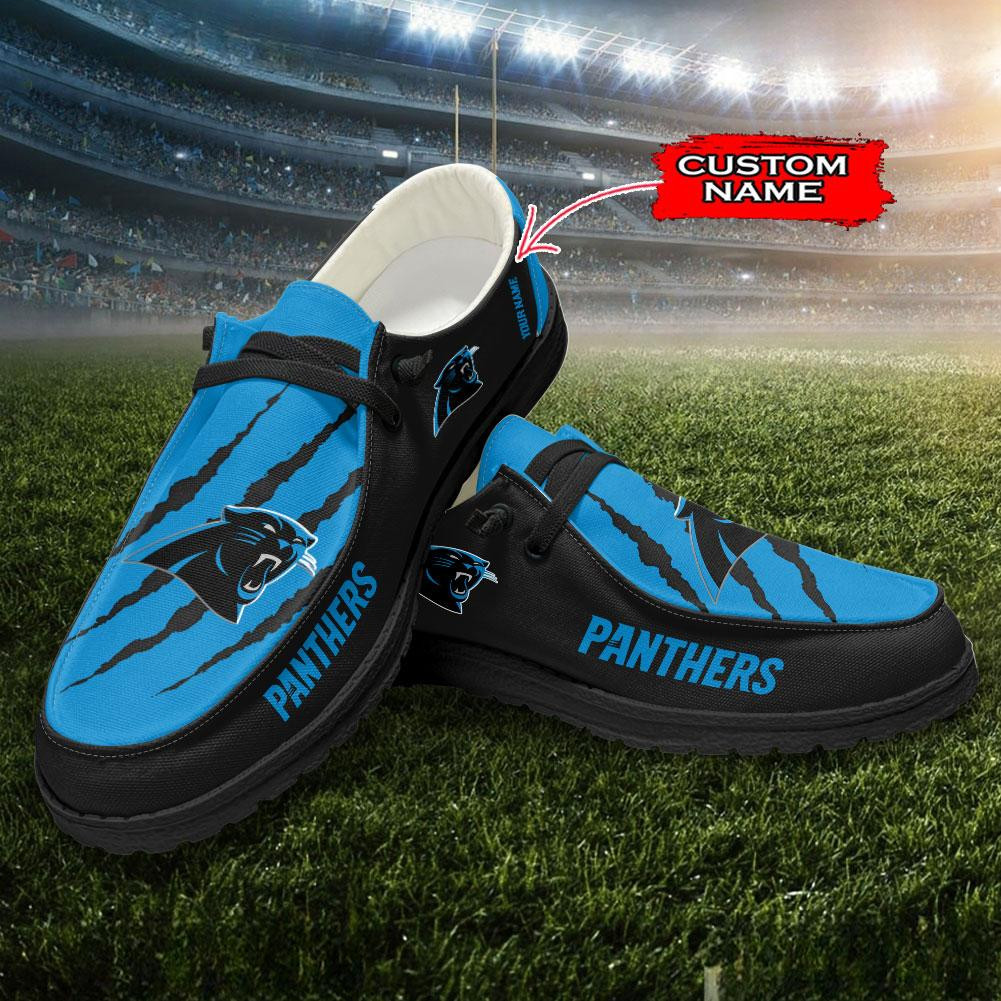 Carolina Panthers Scratch Hey  Dude Shoes Printed For Men And Women Moccasin Slipper - Image 3