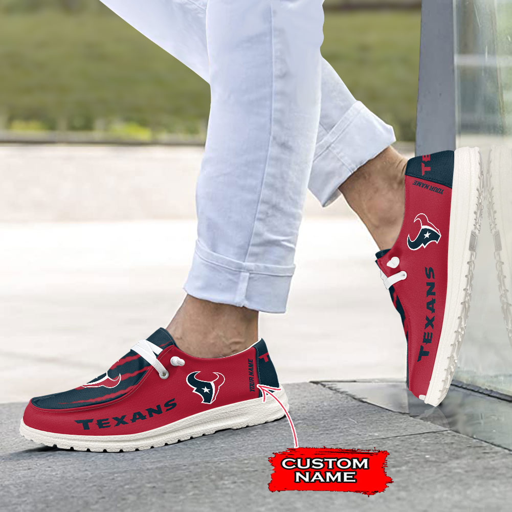 Houston Texans Scratch Hey  Dude Shoes Printed For Men And Women Moccasin Slipper - Image 4