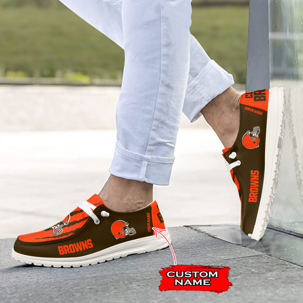 Cleveland Browns Scratch Hey Dude Shoes Printed For Men And Women Moccasin Slipper - Image 4