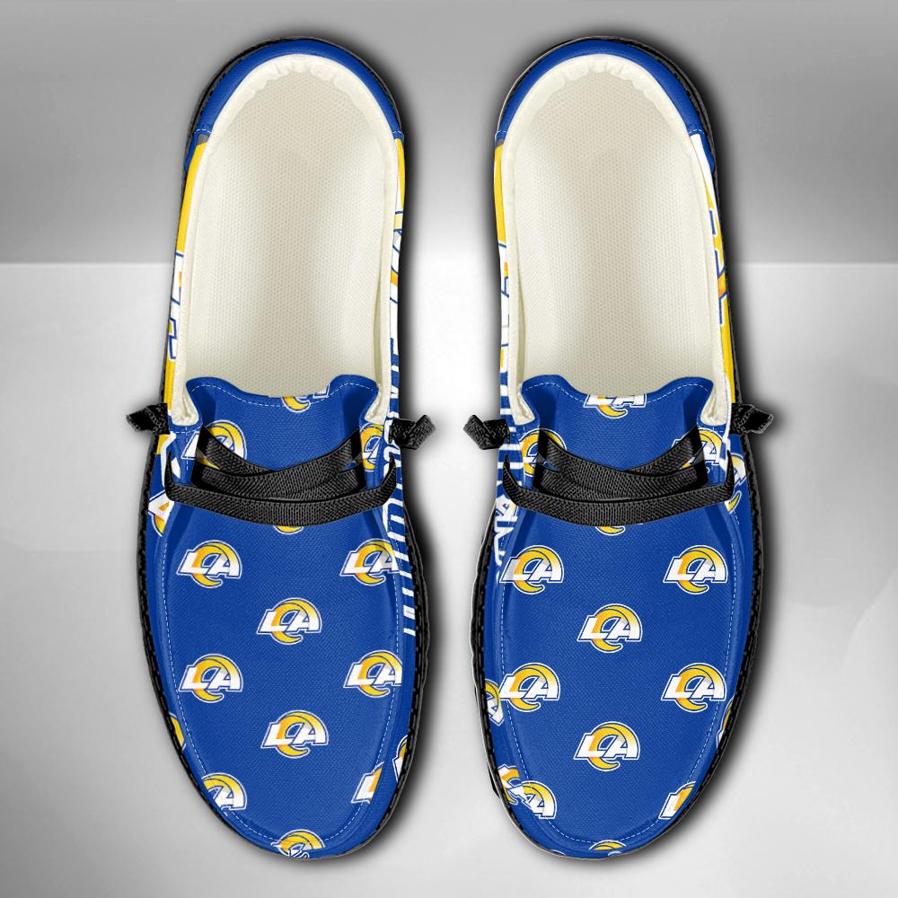 Los Angeles Rams Logo Pattern Hey  Dude Shoes Printed For Men And Women - Image 4