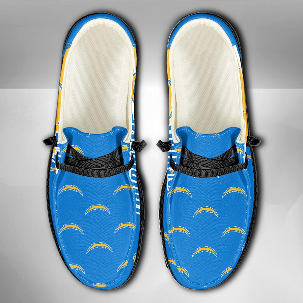 Los Angeles Chargers Logo Pattern Hey  Dude Shoes Printed For Men And Women - Image 4