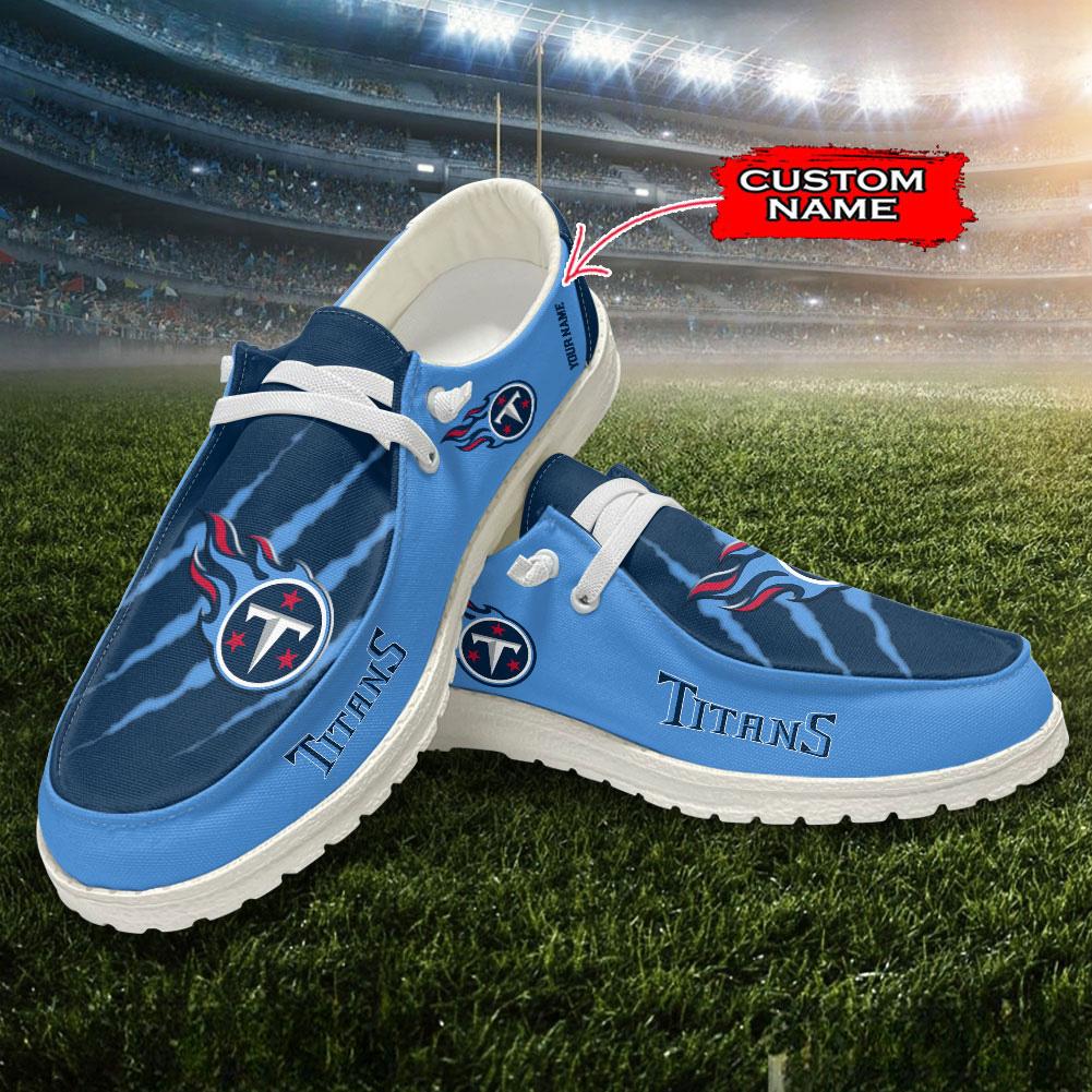 Tennessee Titans Scratch Hey  Dude Shoes Printed For Men And Women Moccasin Slipper - Image 2