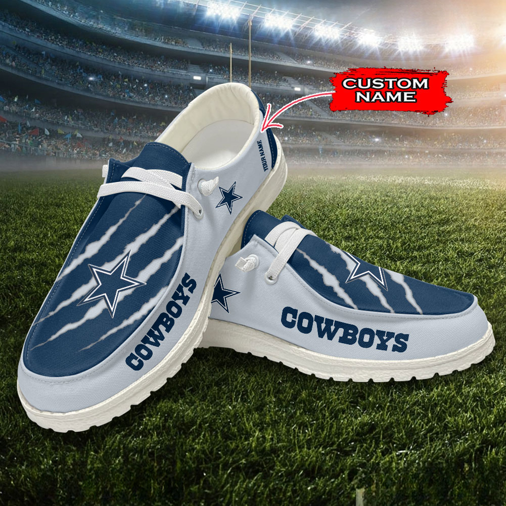 Dallas Cowboys Scratch Hey  Dude Shoes Printed For Men And Women Moccasin Slipper - Image 2