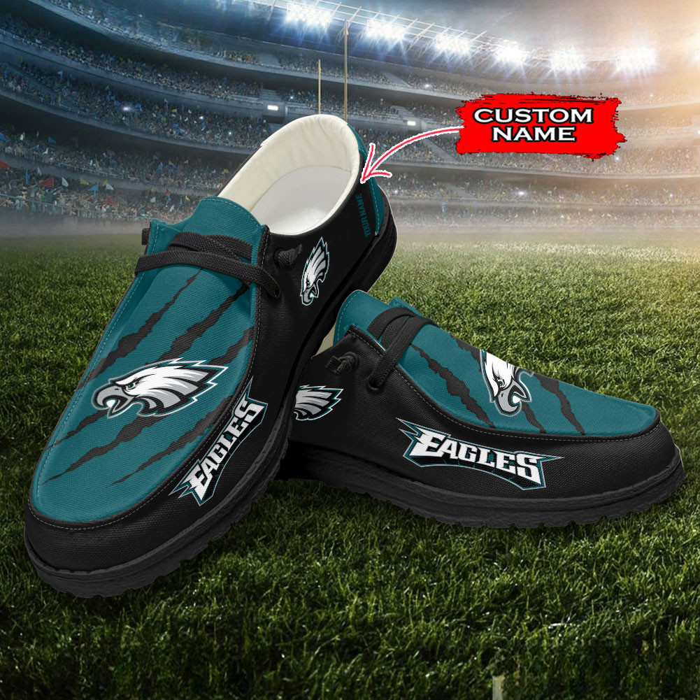 Philadelphia Eagles Scratch Hey Dude Shoes Printed For Men And Women Moccasin Slipper - Image 3