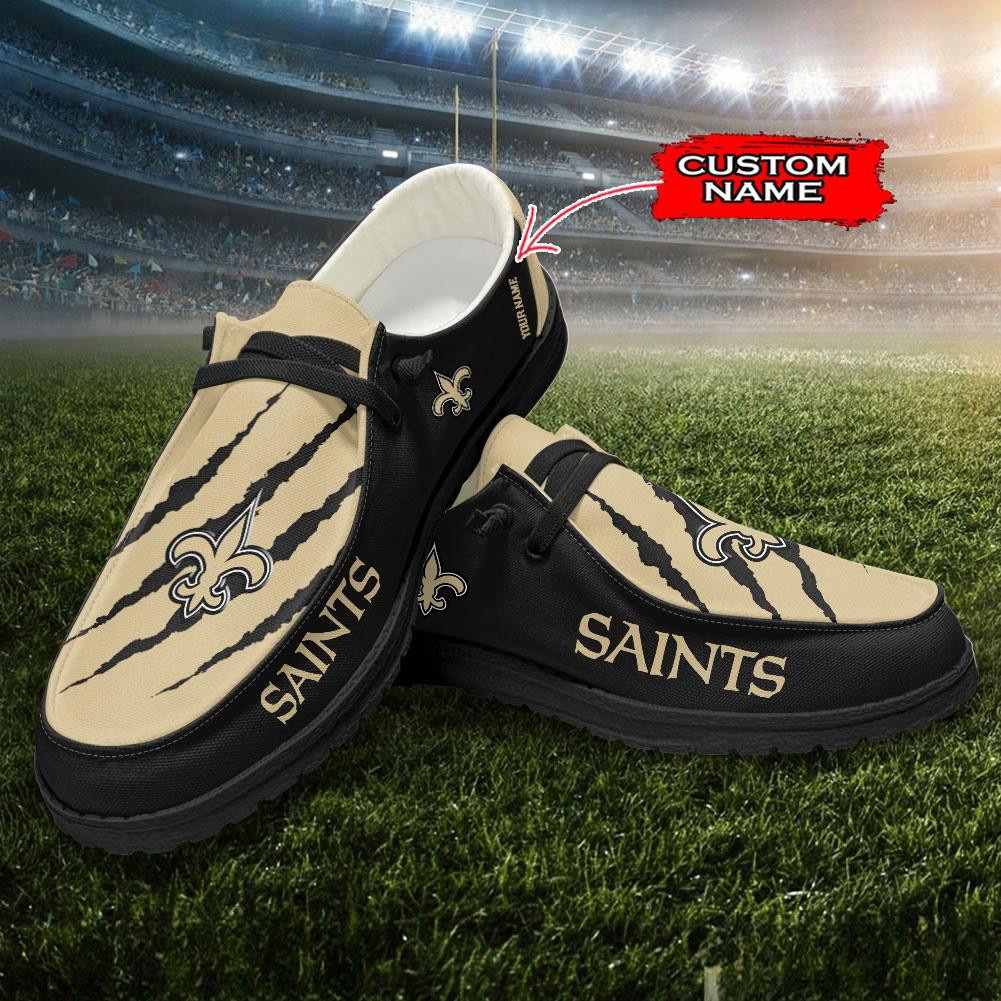 New Orleans Saints Scratch Hey  Dude Shoes Printed For Men And Women Moccasin Slipper - Image 3