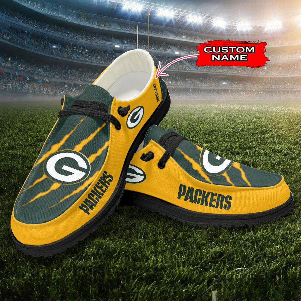 Green Bay Packers Scratch Hey Dude Shoes Printed For Men And Women Moccasin Slipper - Image 3