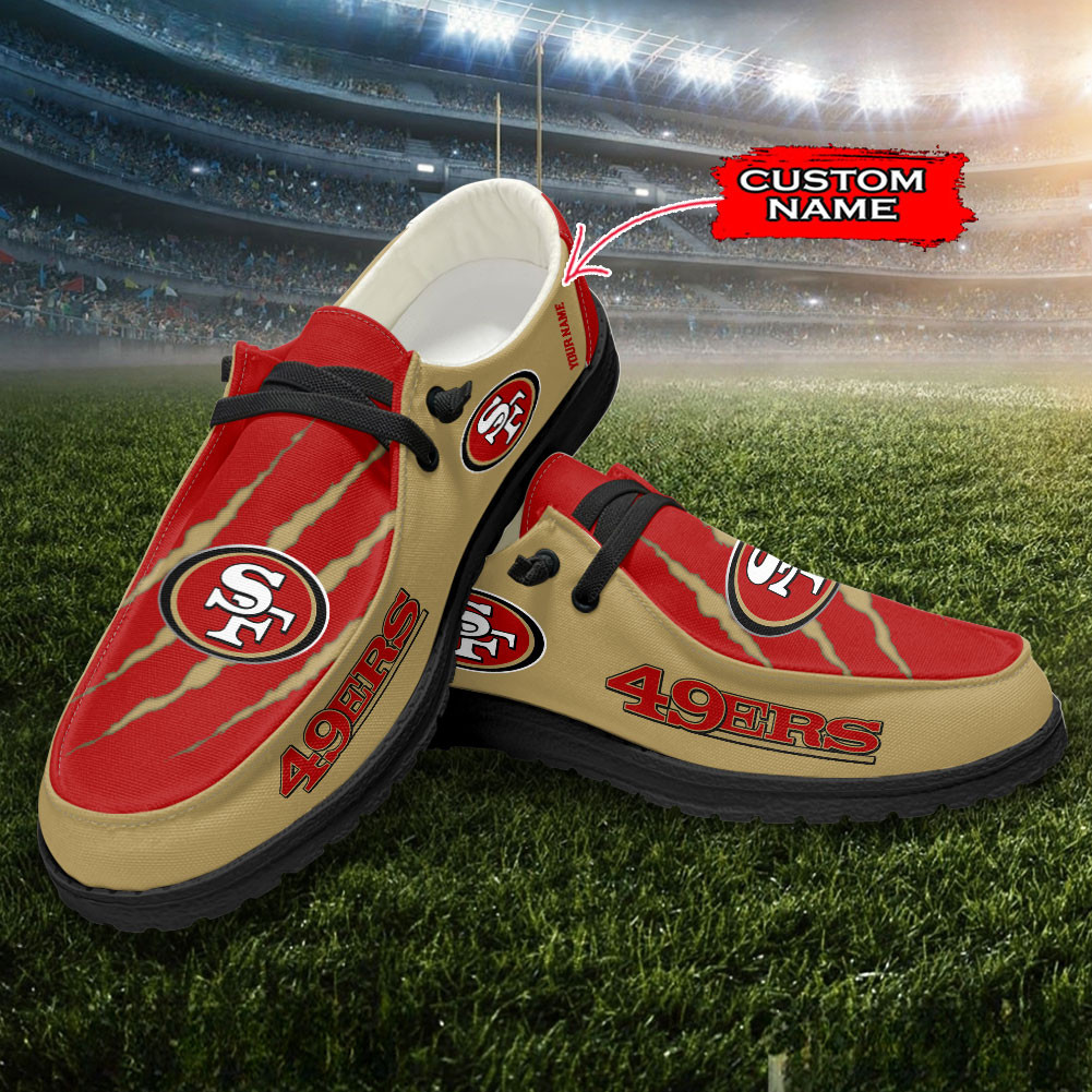 San Francisco 49ers Scratch Hey  Dude Shoes Printed For Men And Women Moccasin Slipper - Image 3