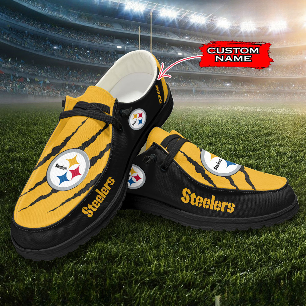 Pittsburgh Steelers Scratch Hey Dude Shoes Printed For Men And Women Moccasin Slipper - Image 3