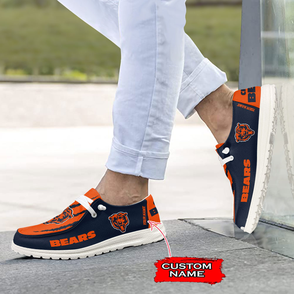 Chicago Bears Scratch Hey Dude Shoes Printed For Men And Women Moccasin Slipper - Image 4