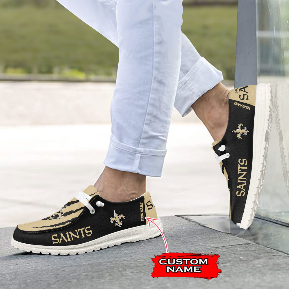 New Orleans Saints Scratch Hey  Dude Shoes Printed For Men And Women Moccasin Slipper - Image 4