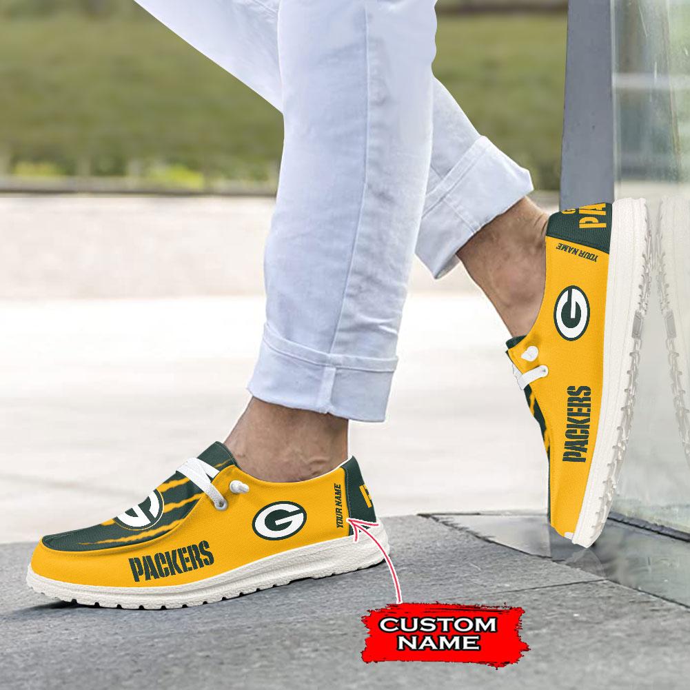 Green Bay Packers Scratch Hey Dude Shoes Printed For Men And Women Moccasin Slipper - Image 4