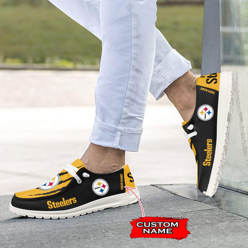 Pittsburgh Steelers Scratch Hey Dude Shoes Printed For Men And Women Moccasin Slipper - Image 4