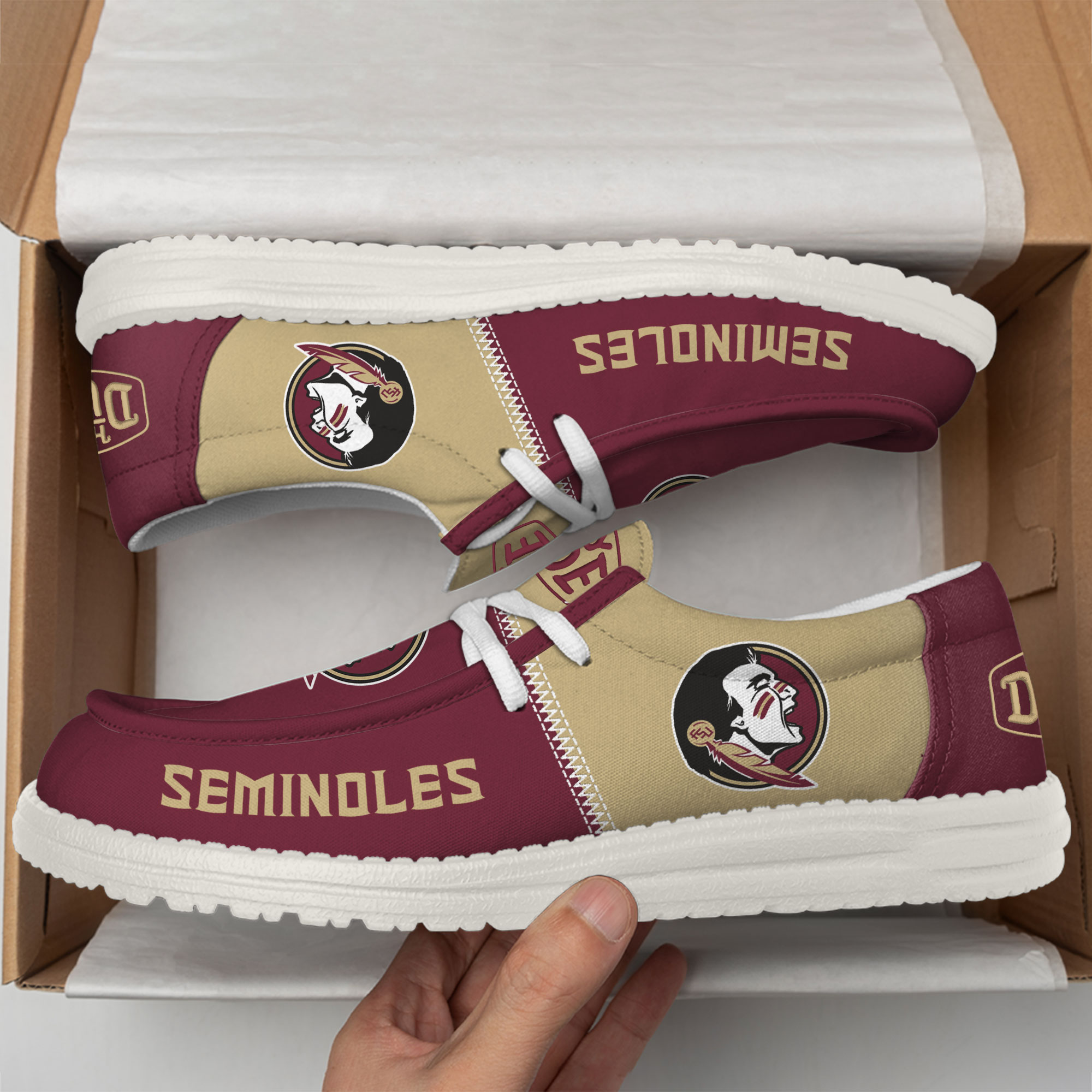 Florida State Seminoles Football Hey Dude Canvas Loafer Shoes For Men And Women - Image 2