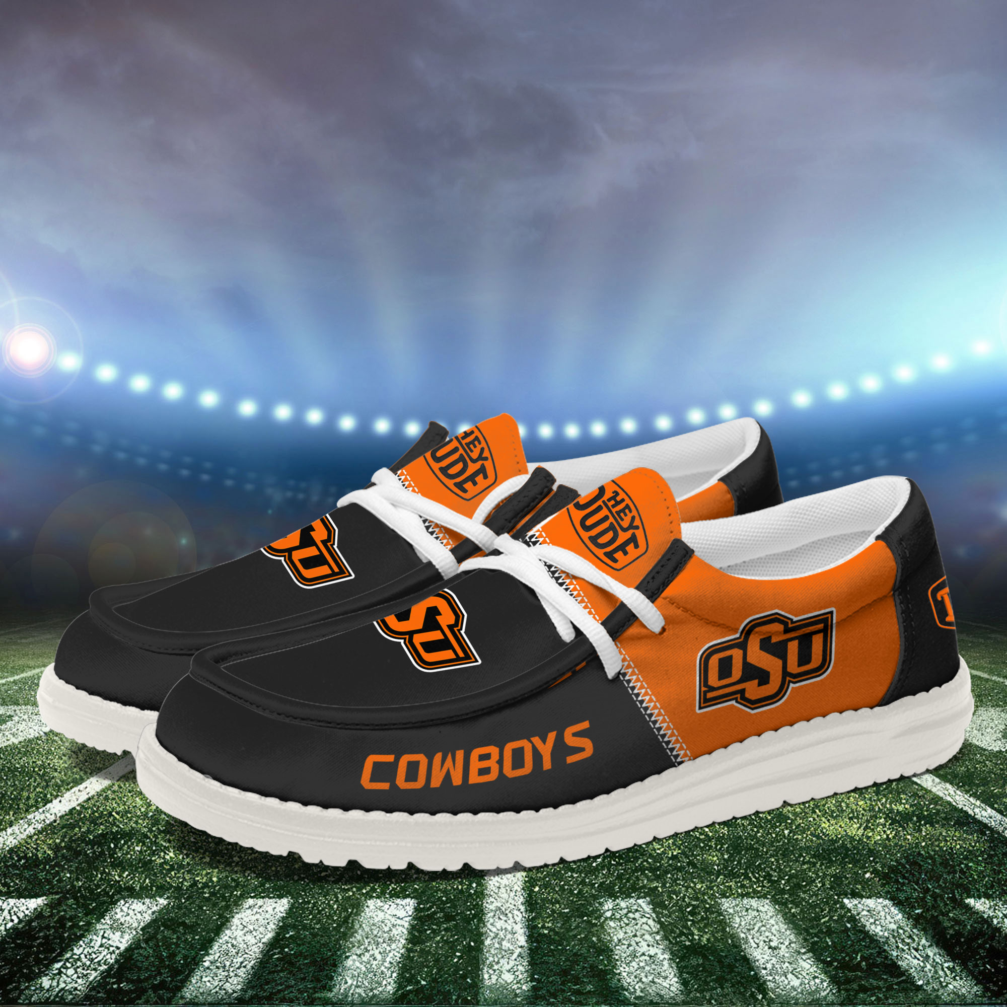 Oklahoma State Cowboys Football Hey Dude Canvas Loafer Shoes For Men And Women - Image 3