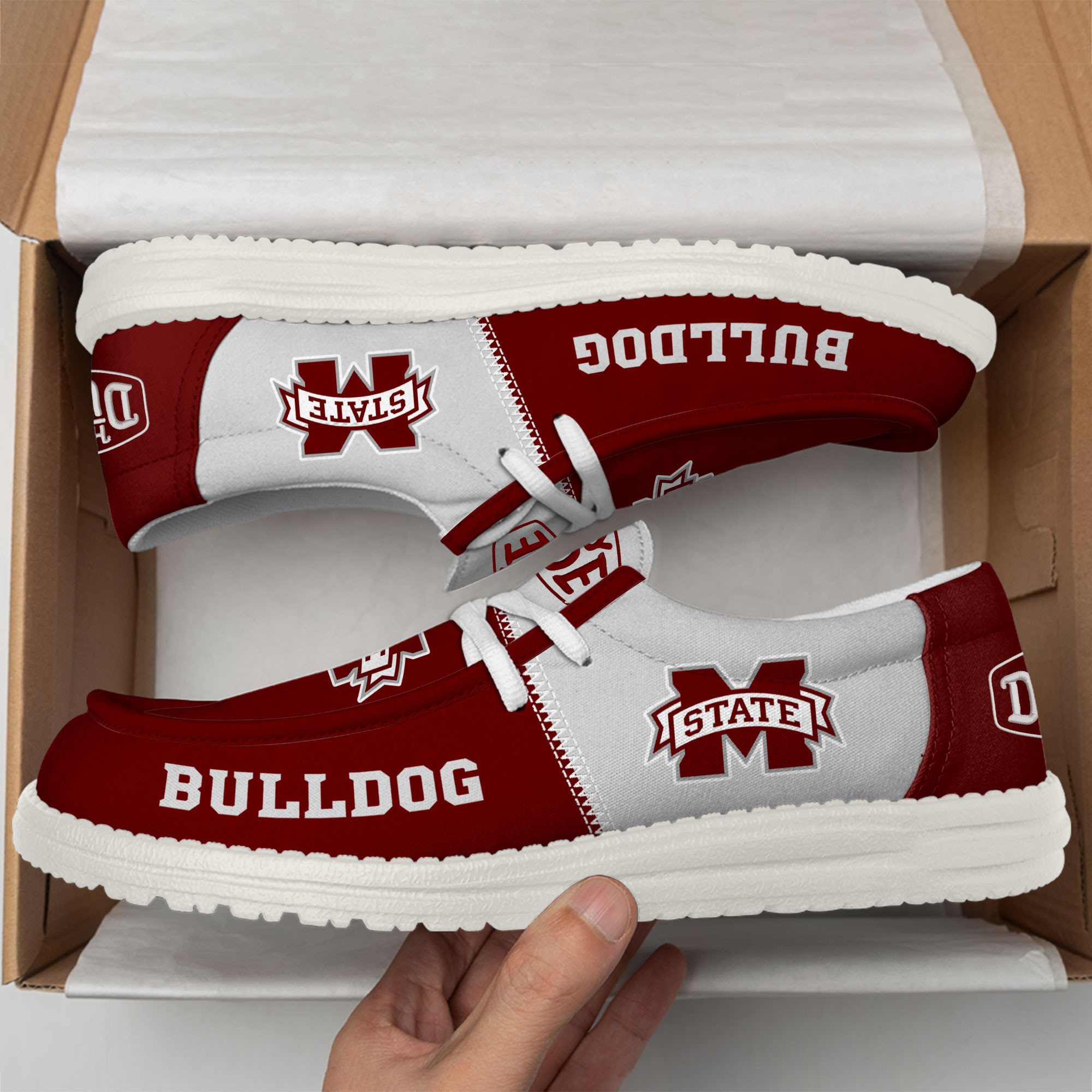 Mississippi State Bulldogs Football Hey Dude Canvas Loafer Shoes For Men And Women - Image 2