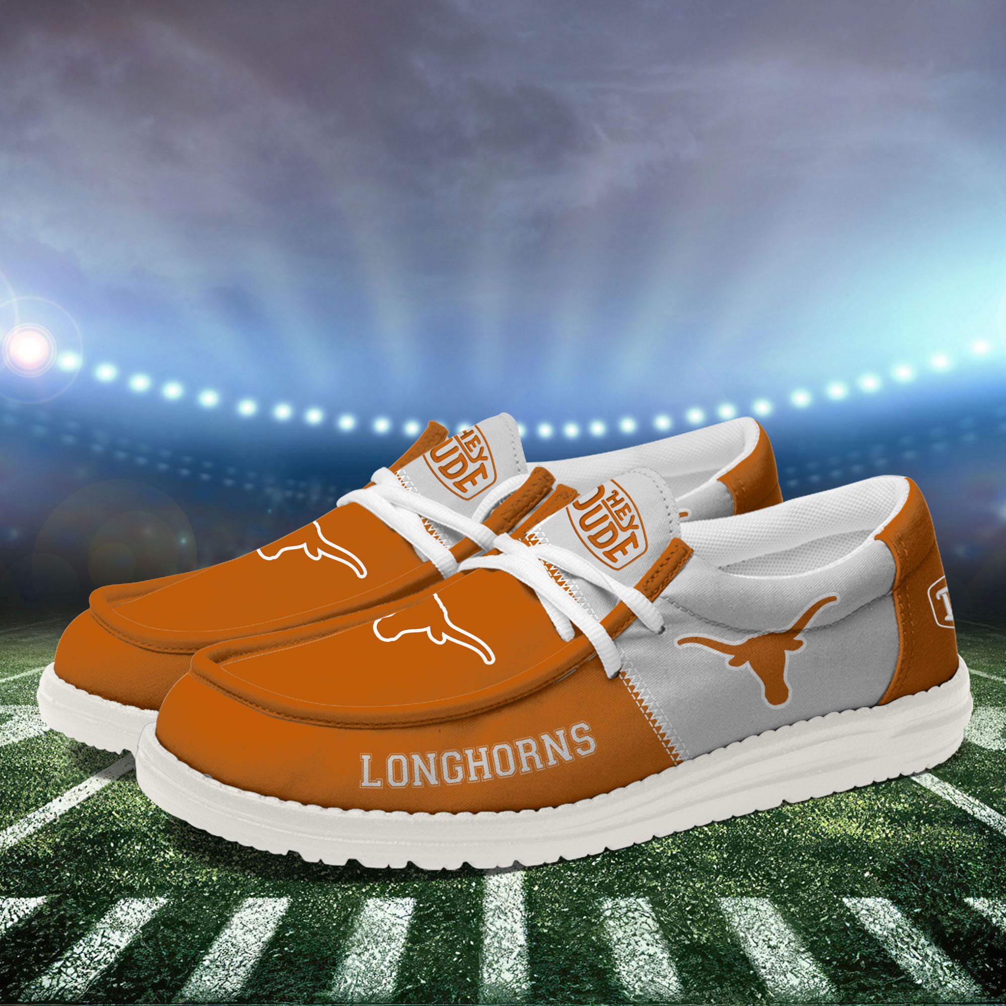 Texas Longhorns Football Hey Dude Canvas Loafer Shoes For Men And Women - Image 3