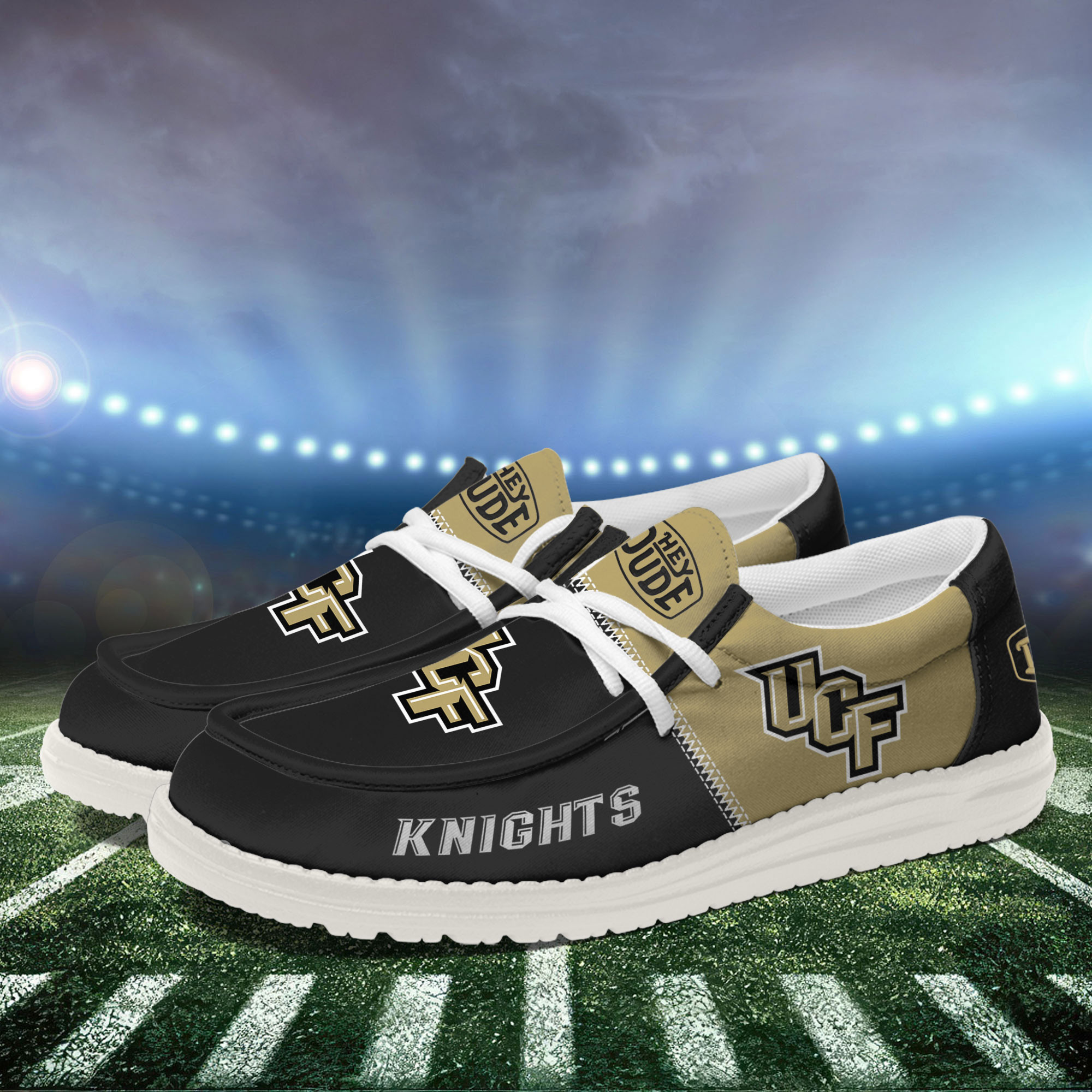 UCF Knights Football Hey Dude Canvas Loafer Shoes For Men And Women - Image 3