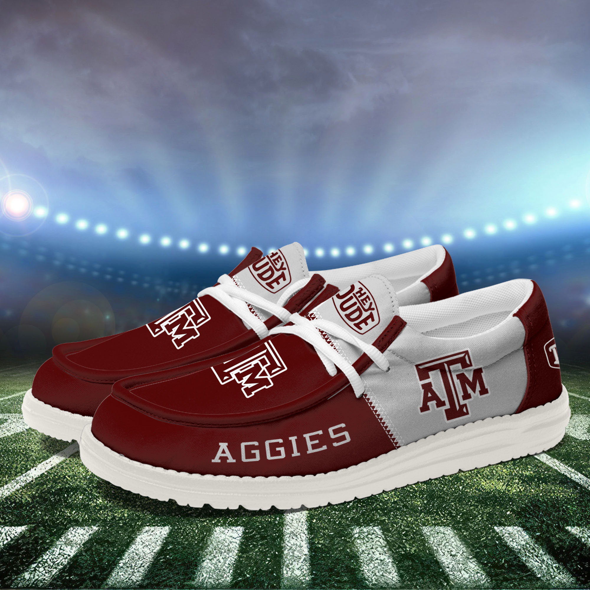 Texas A&M Aggies Football Hey Dude Canvas Loafer Shoes For Men And Women - Image 3