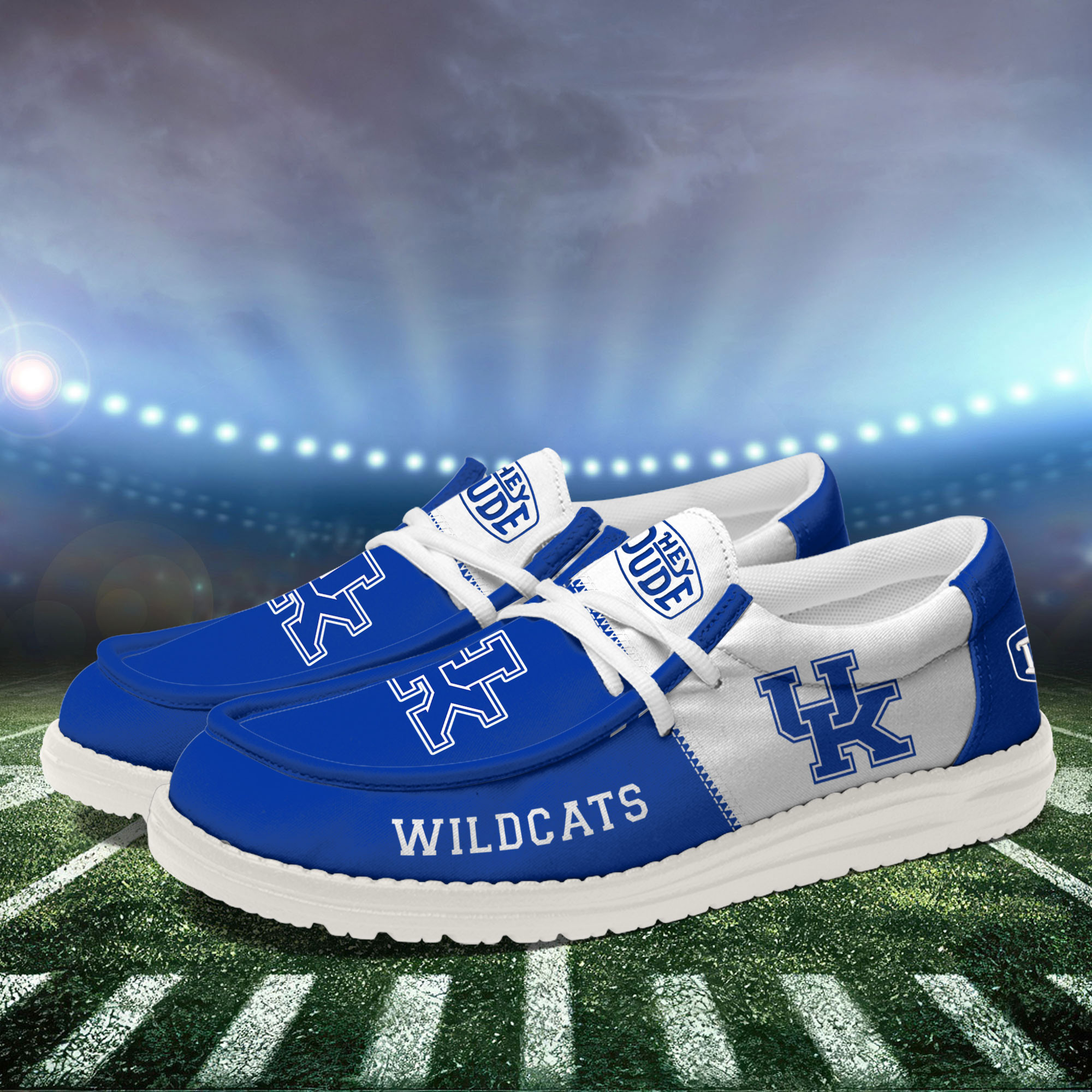 Kentucky Wildcats Football Hey Dude Canvas Loafer Shoes For Men And Women - Image 3