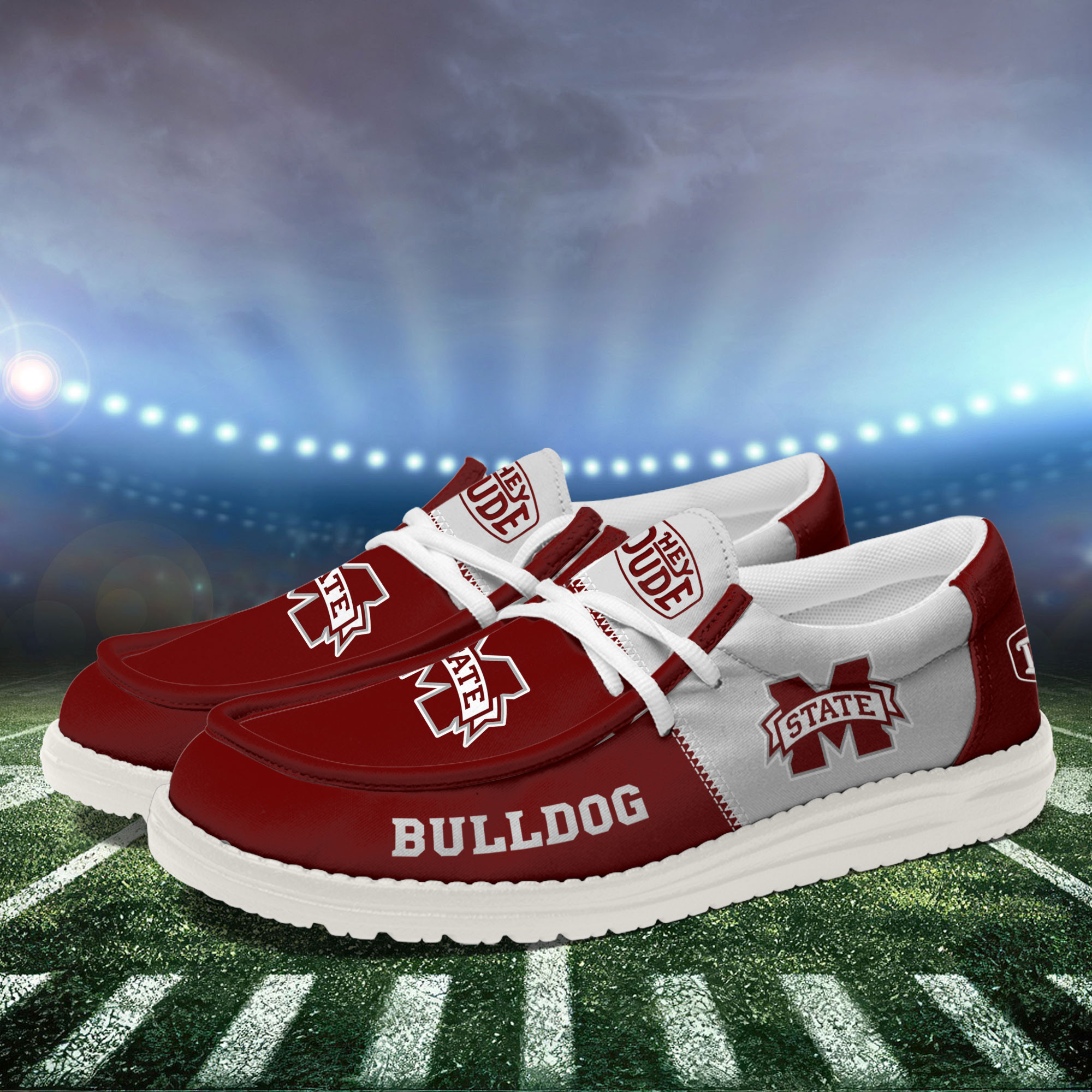 Mississippi State Bulldogs Football Hey Dude Canvas Loafer Shoes For Men And Women - Image 3