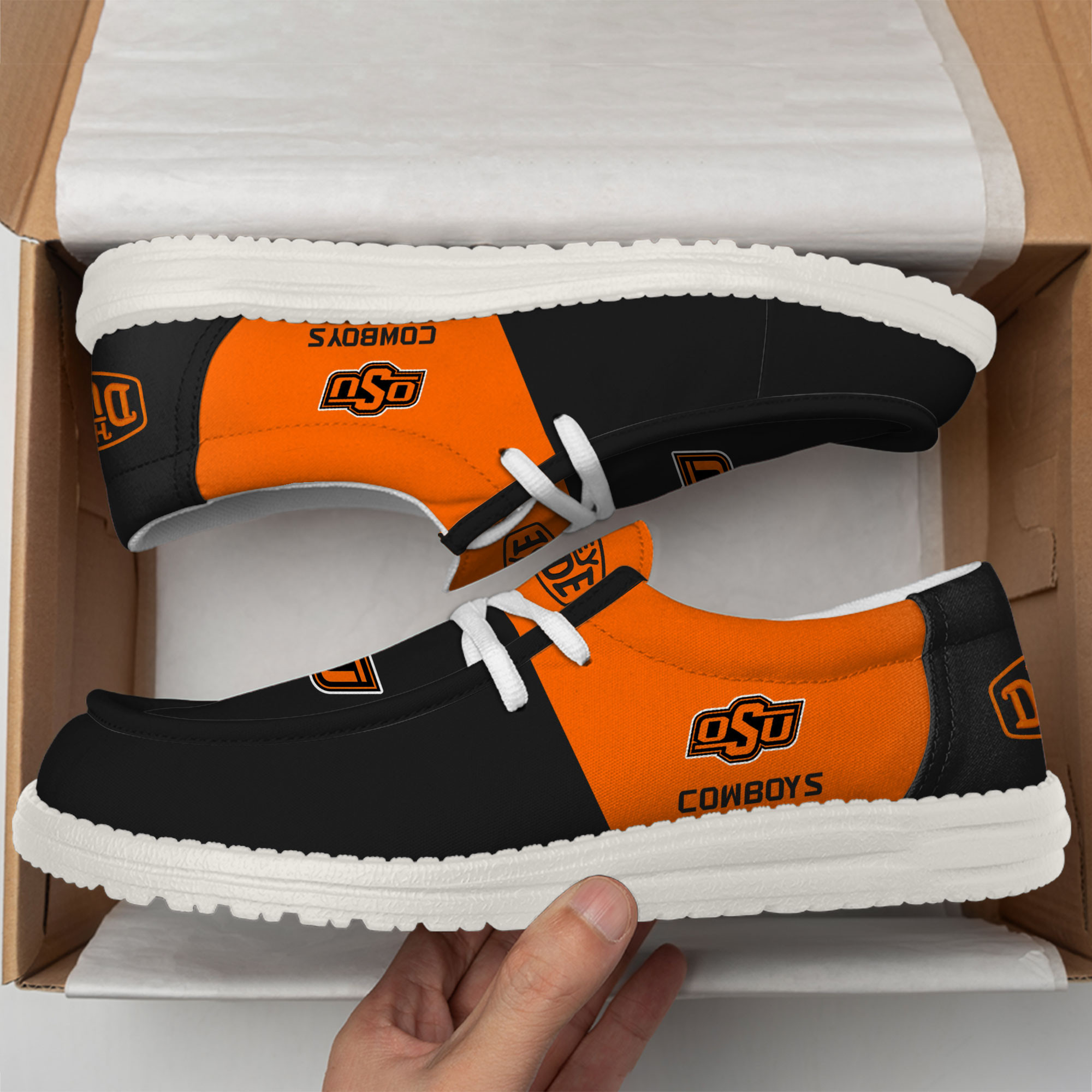 Oklahoma State Cowboys Football Hey Dude Canvas Loafer Shoes For Men And Women - Image 2
