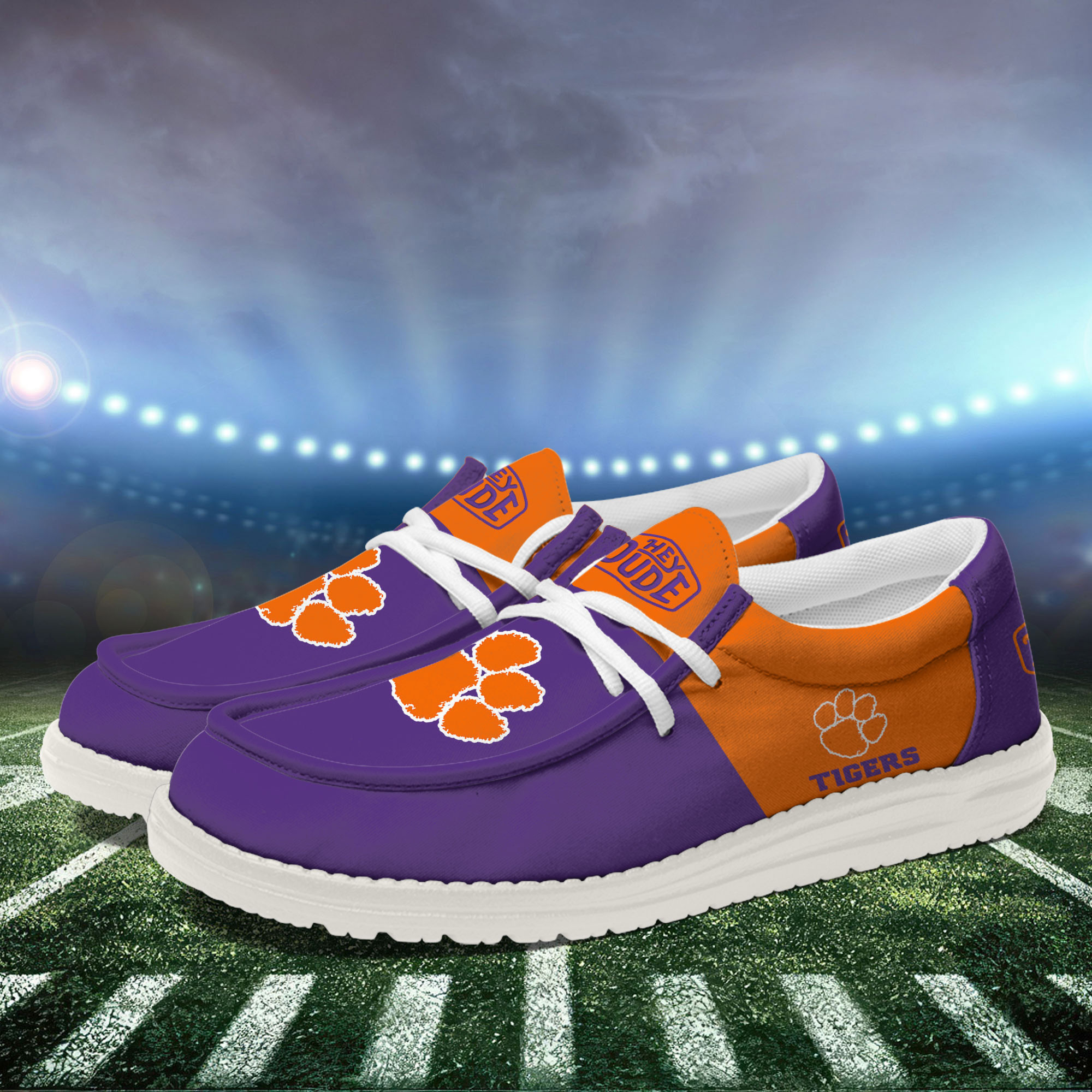 Clemson Tigers Football Hey Dude Canvas Loafer Shoes For Men And Women - Image 3