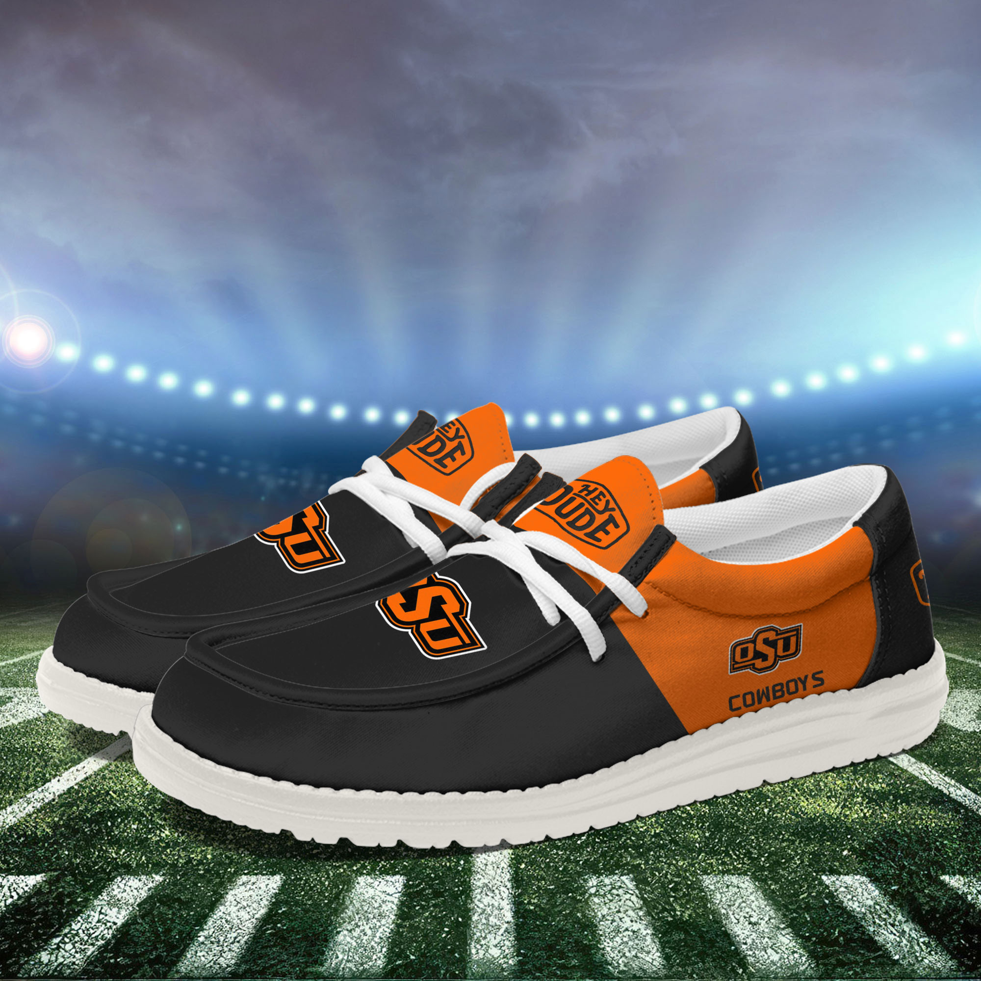 Oklahoma State Cowboys Football Hey Dude Canvas Loafer Shoes For Men And Women - Image 3