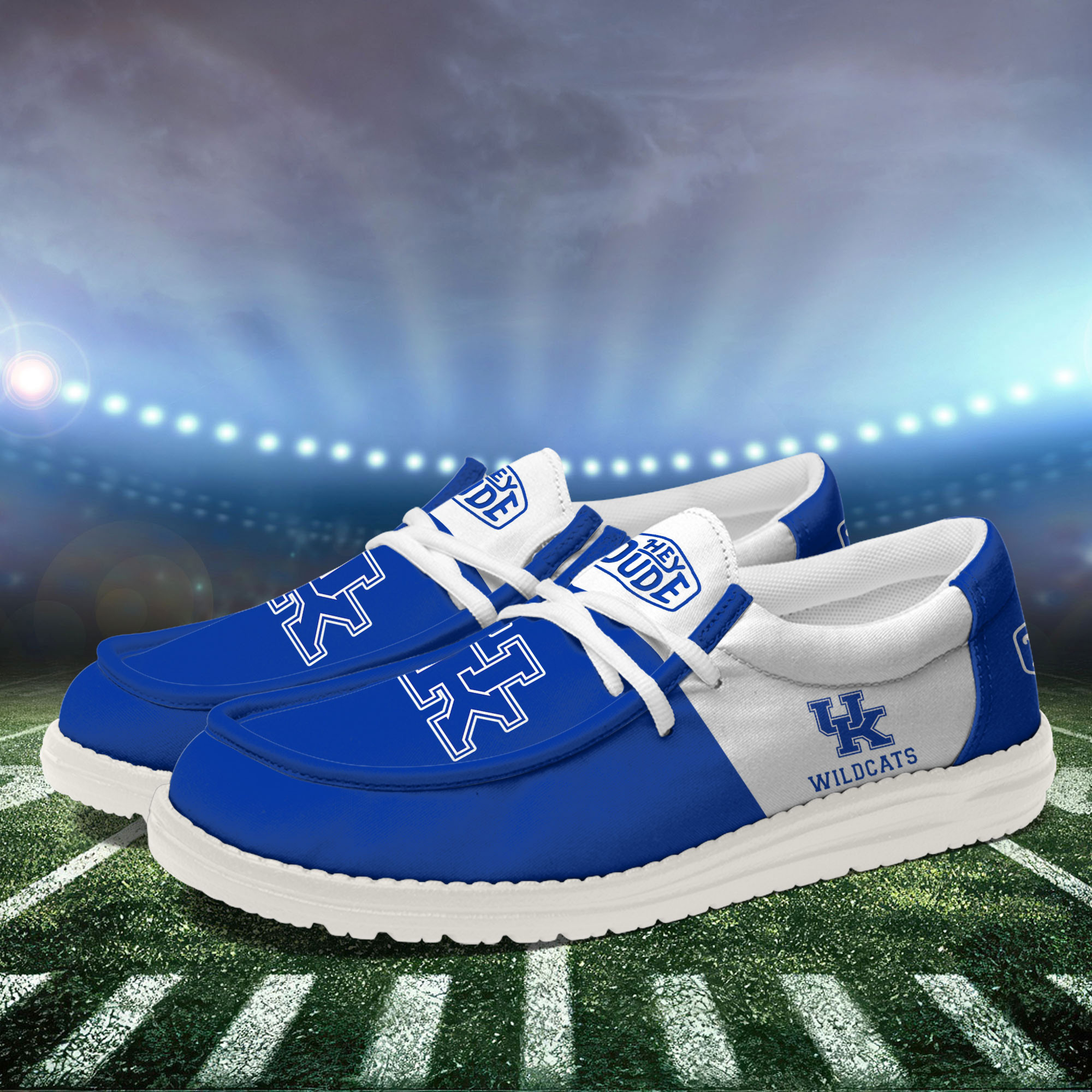 Kentucky Wildcats Football Hey Dude Canvas Loafer Shoes For Men And Women - Image 3