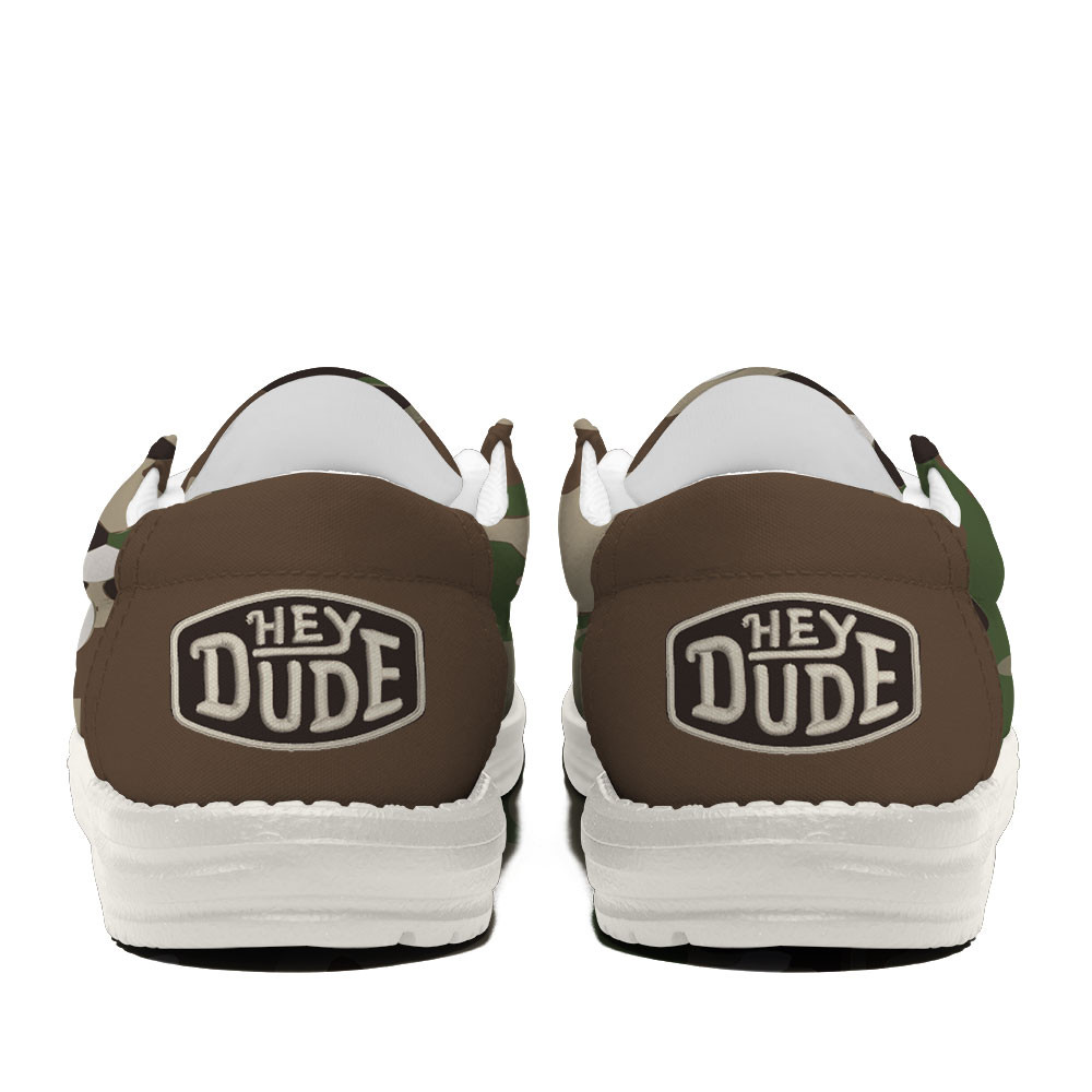 Wisconsin Badgers Camouflage Football Hey Dude Canvas Loafer Shoes - Image 4
