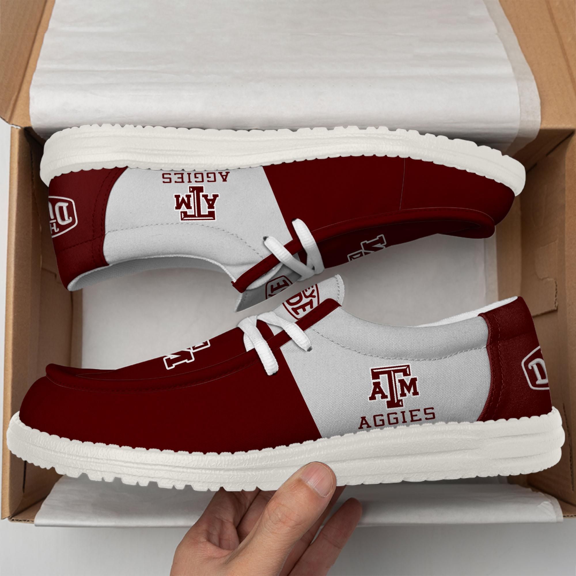Texas A&M Aggies Football Hey Dude Canvas Loafer Shoes For Men And Women - Image 2