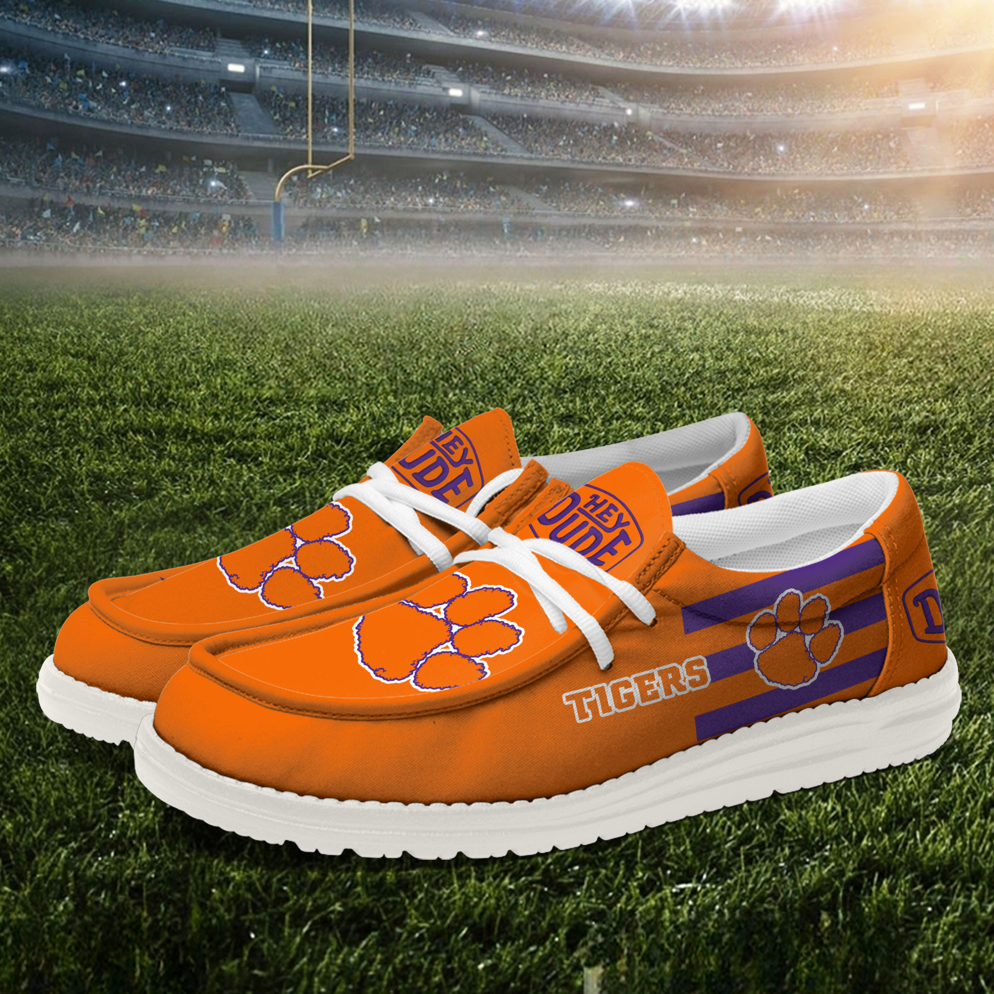 Clemson Tigers Hey Dude Canvas Loafer Shoes - Image 2
