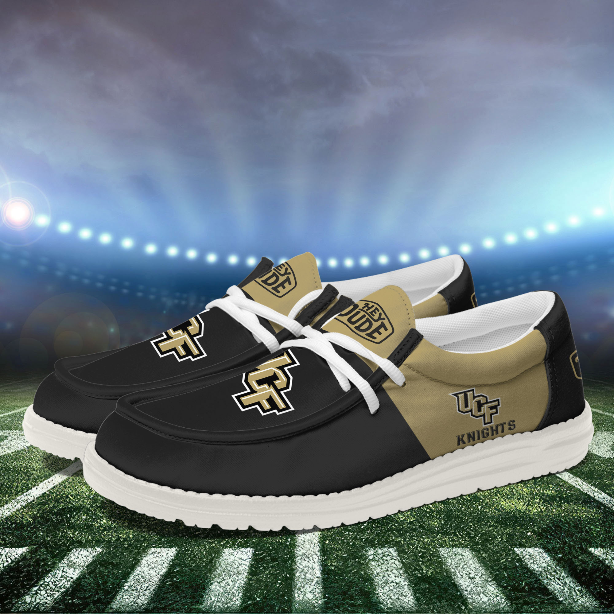UCF Knights Football Hey Dude Canvas Loafer Shoes For Men And Women - Image 3