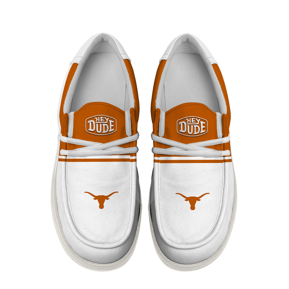 Texas Longhorns Football Hey Dude Canvas Loafer Shoes For Men And Women - Image 4