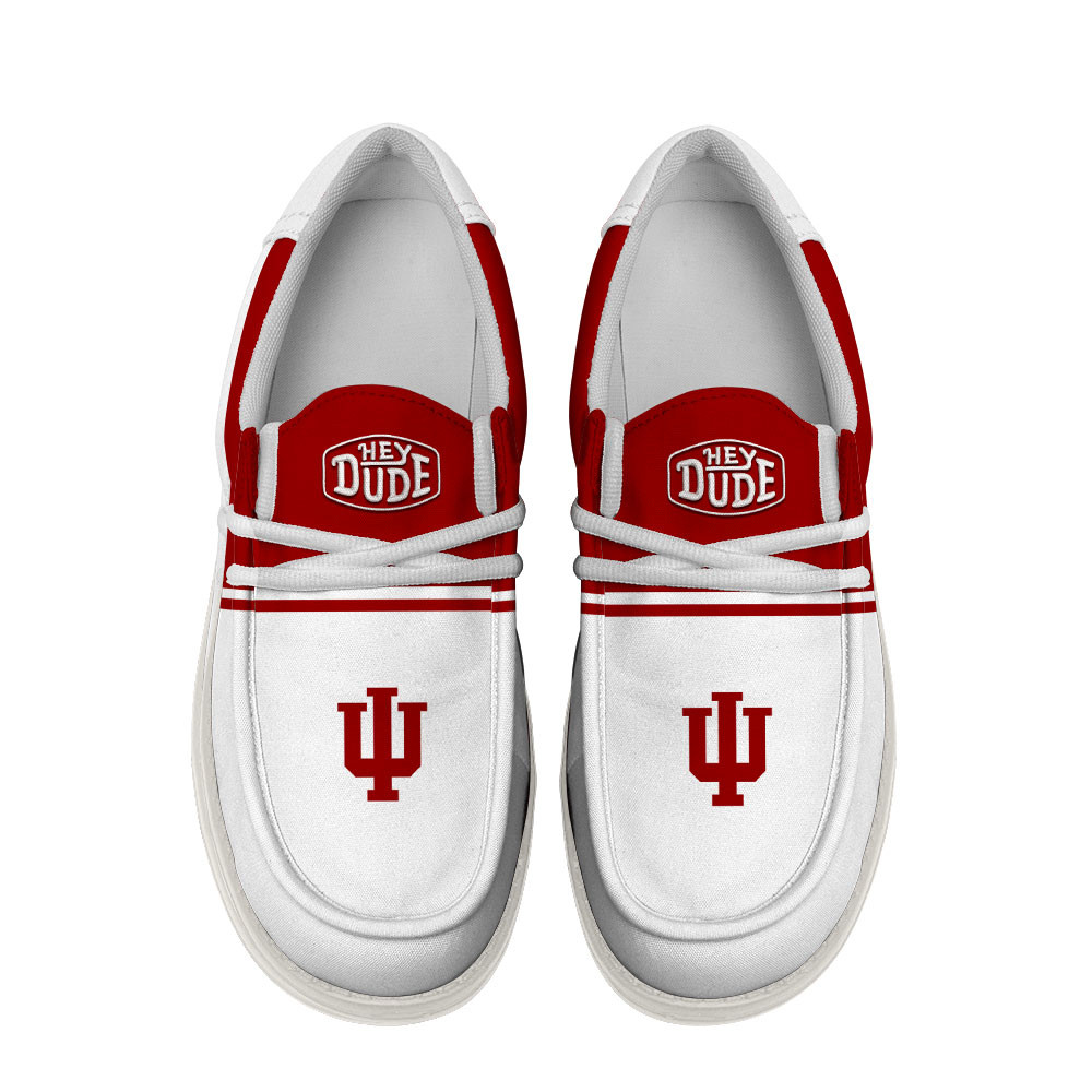 Indiana Hoosiers Football Hey Dude Canvas Loafer Shoes For Men And Women - Image 4