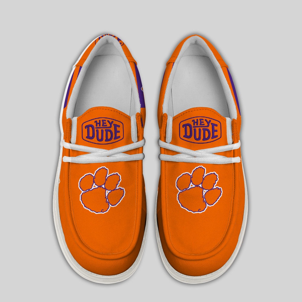 Clemson Tigers Hey Dude Canvas Loafer Shoes - Image 4