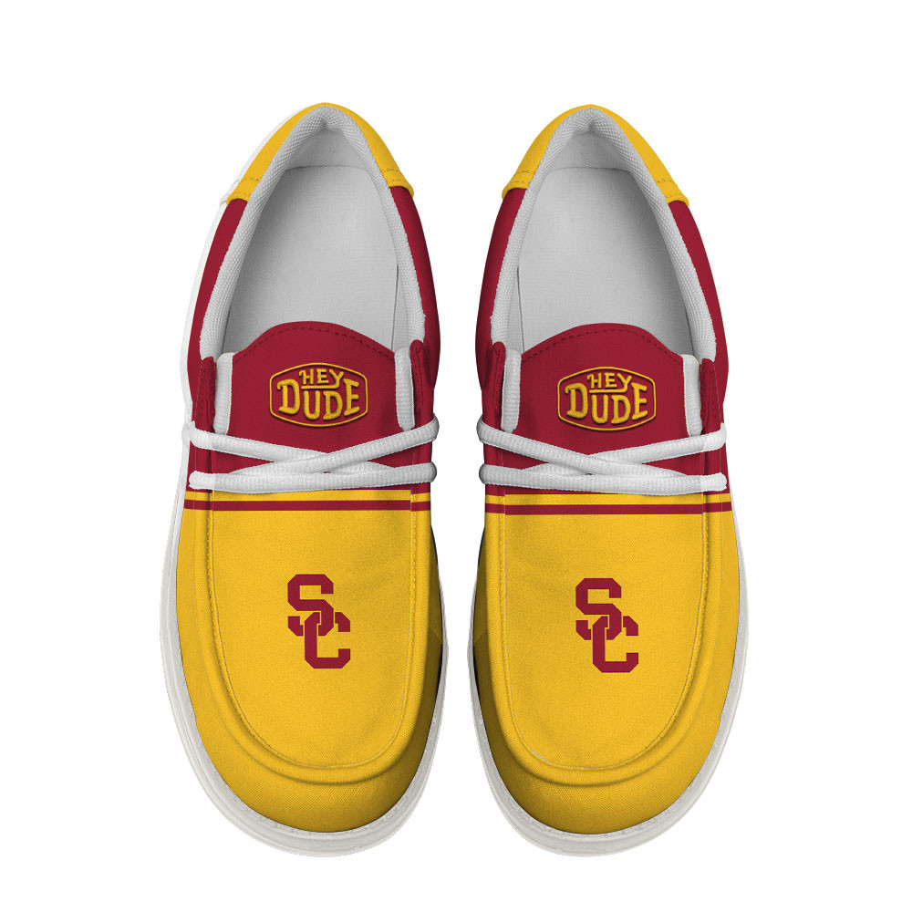 USC Trojans Football Hey Dude Canvas Loafer Shoes For Men And Women - Image 4