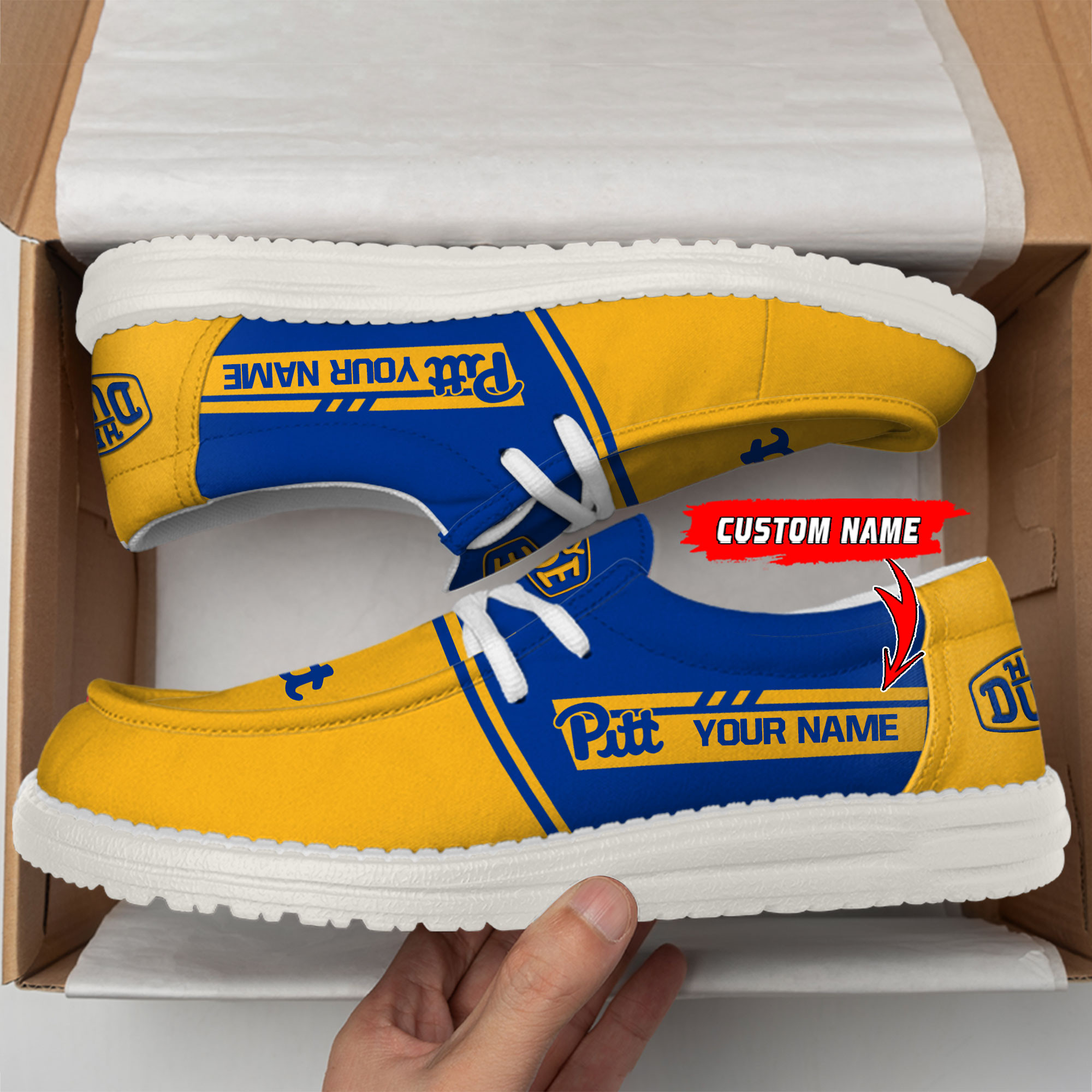 Pittsburgh Panthers Football Hey Dude Canvas Loafer Shoes For Men And Women - Image 2