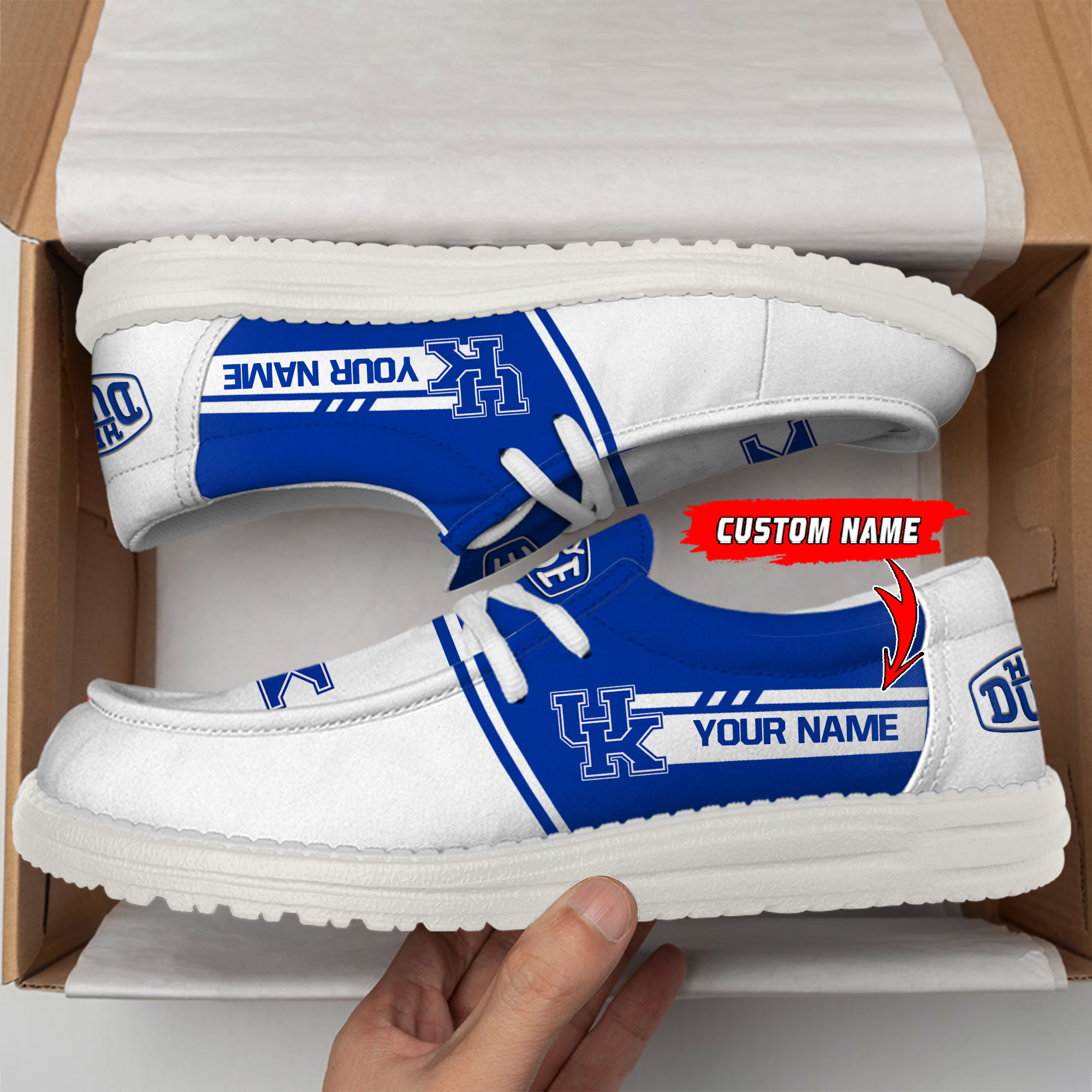 Kentucky Wildcats Football Hey Dude Canvas Loafer Shoes For Men And Women - Image 2